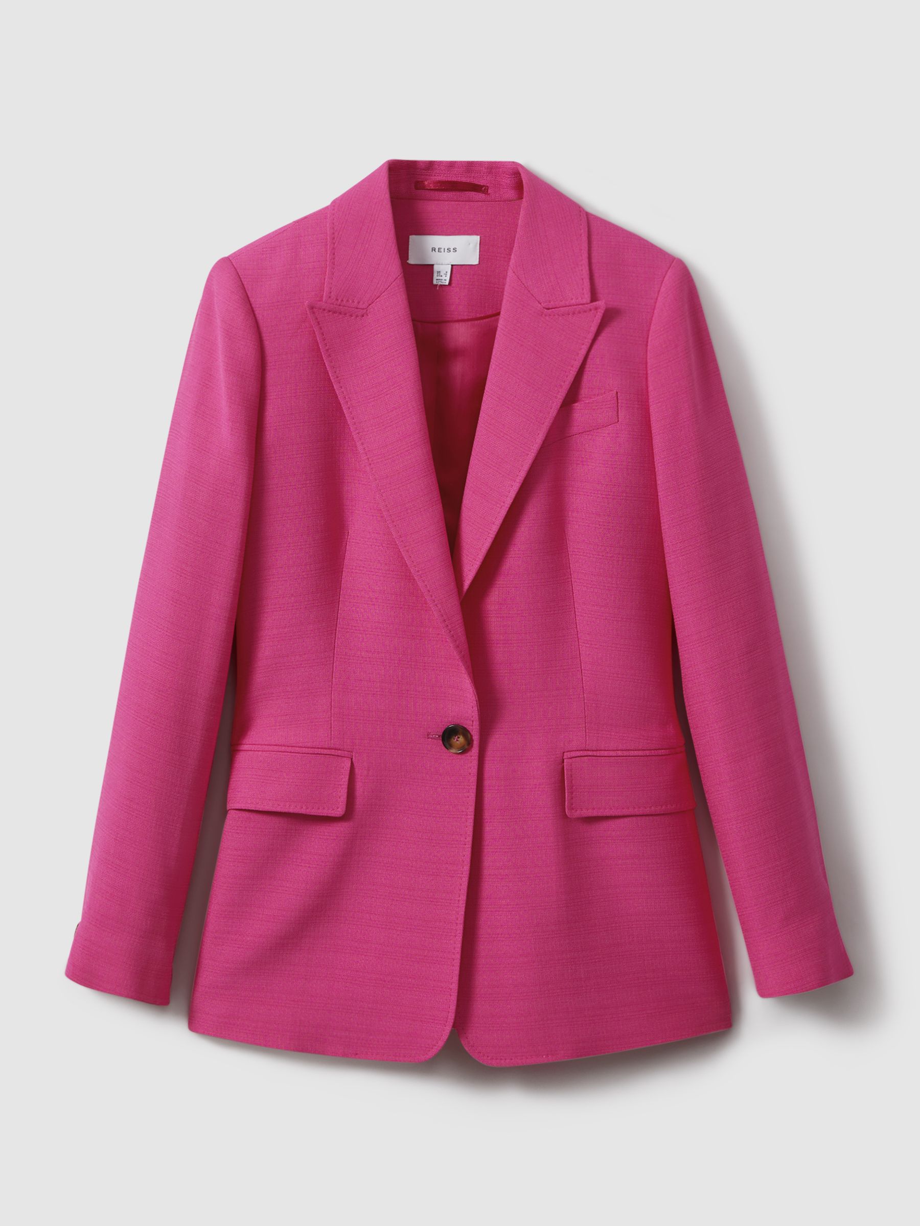 Petite Tailored Textured Single Breasted Suit: Blazer in Pink - Image 2 of 7 Petite Tailored Textured Single Breasted Suit: Blazer in Pink - Image 2 of 7