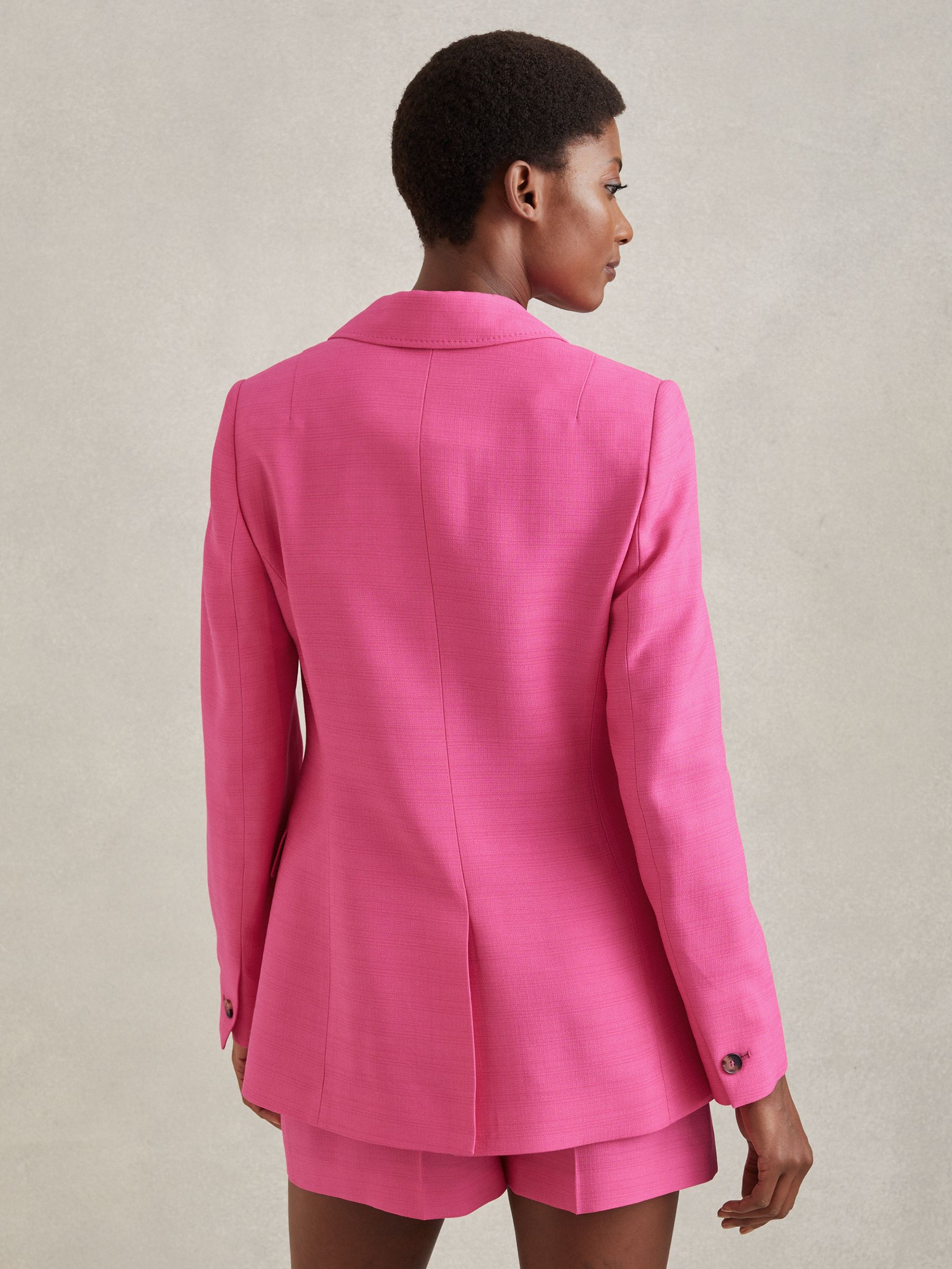 Petite Tailored Textured Single Breasted Suit: Blazer in Pink - Image 5 of 7