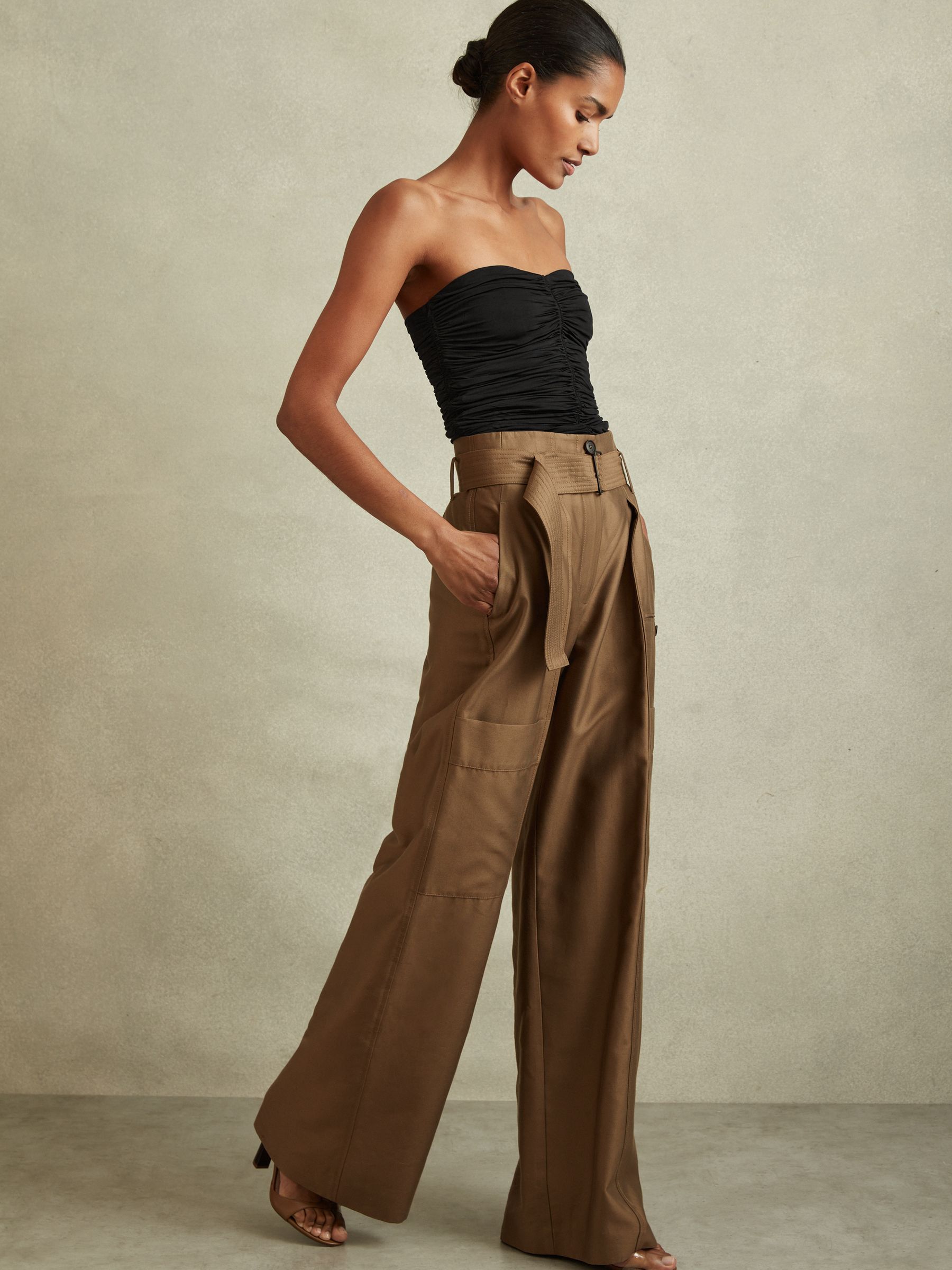 Ruched Strapless Tube Top in Black - image 5