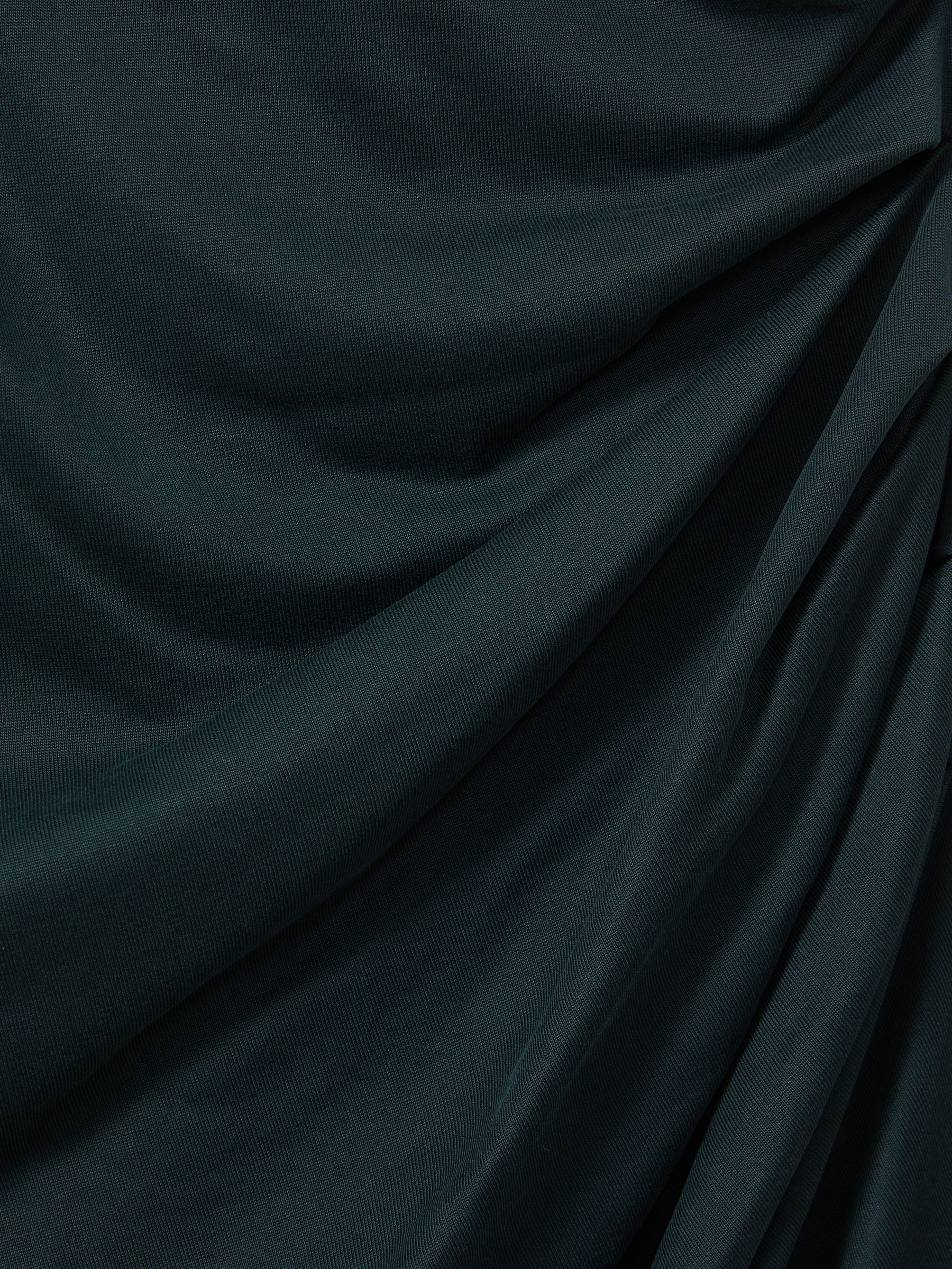 Modal Blend Ruched Midi Dress in Dark Green - Image 7 of 7