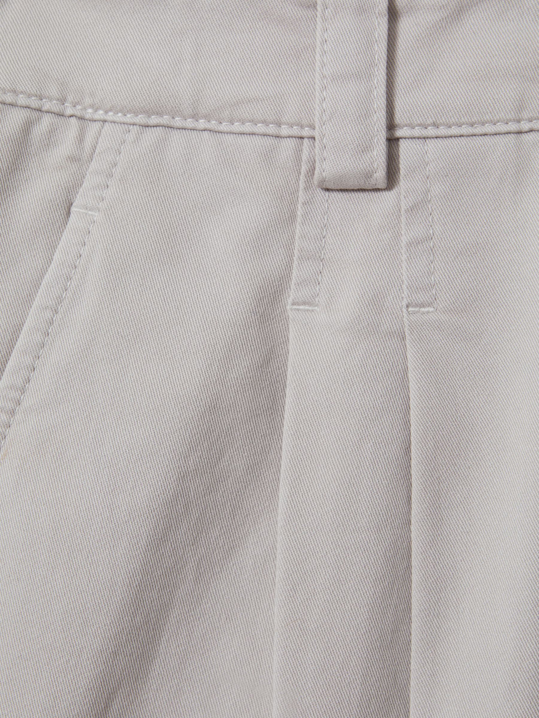 Cotton Blend Wide Leg Trousers in Grey - Image 5 of 5
