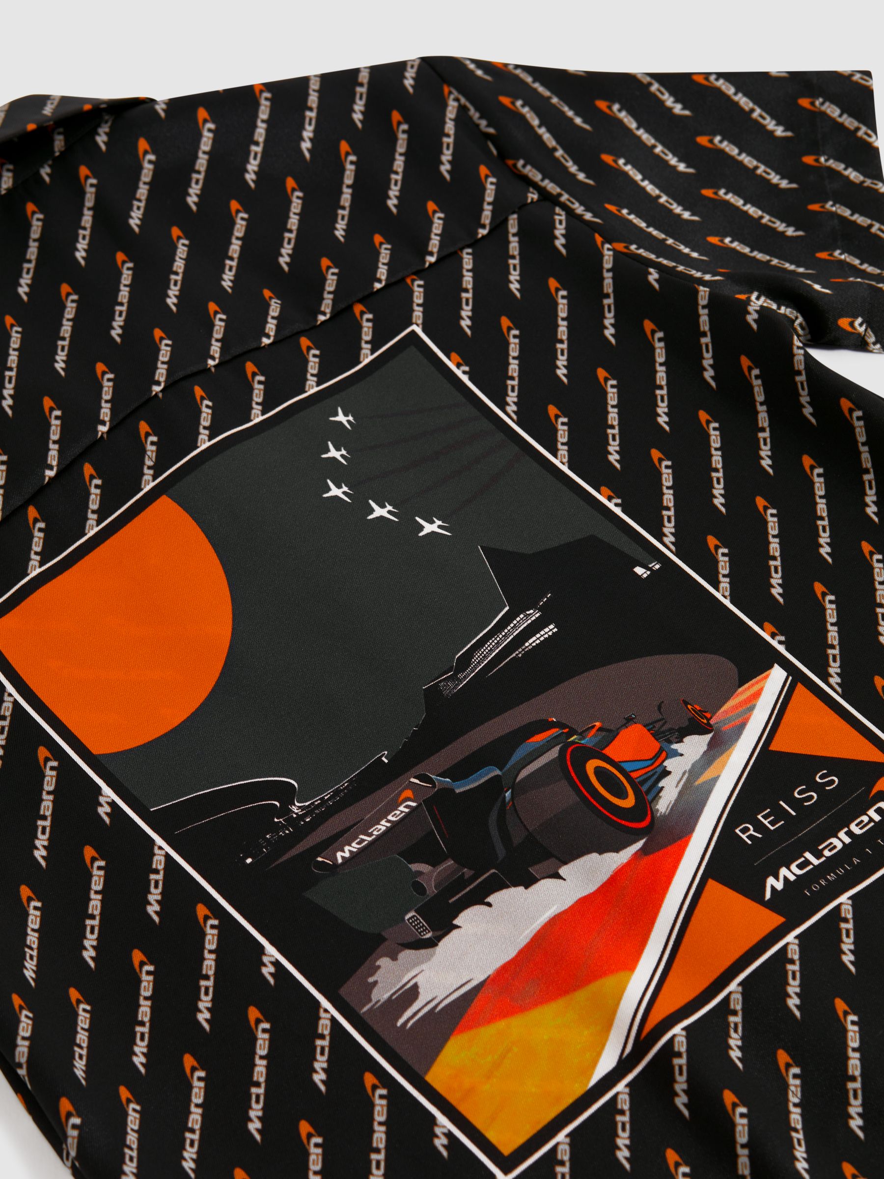 9-13 yrs McLaren F1 Silverstone Cuban Collar Shirt in Black Multi - Image 7 of 8