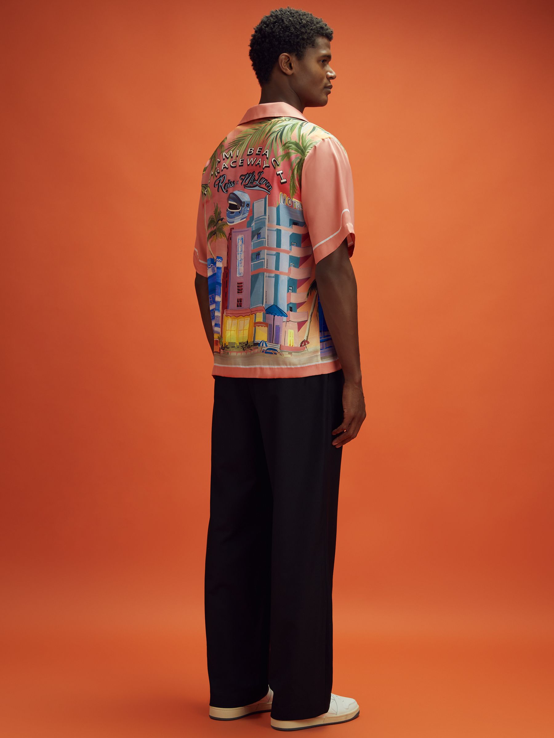 McLaren F1 Miami Exclusive Cuban Collar Shirt in Pink Multi - Image 6 of 9