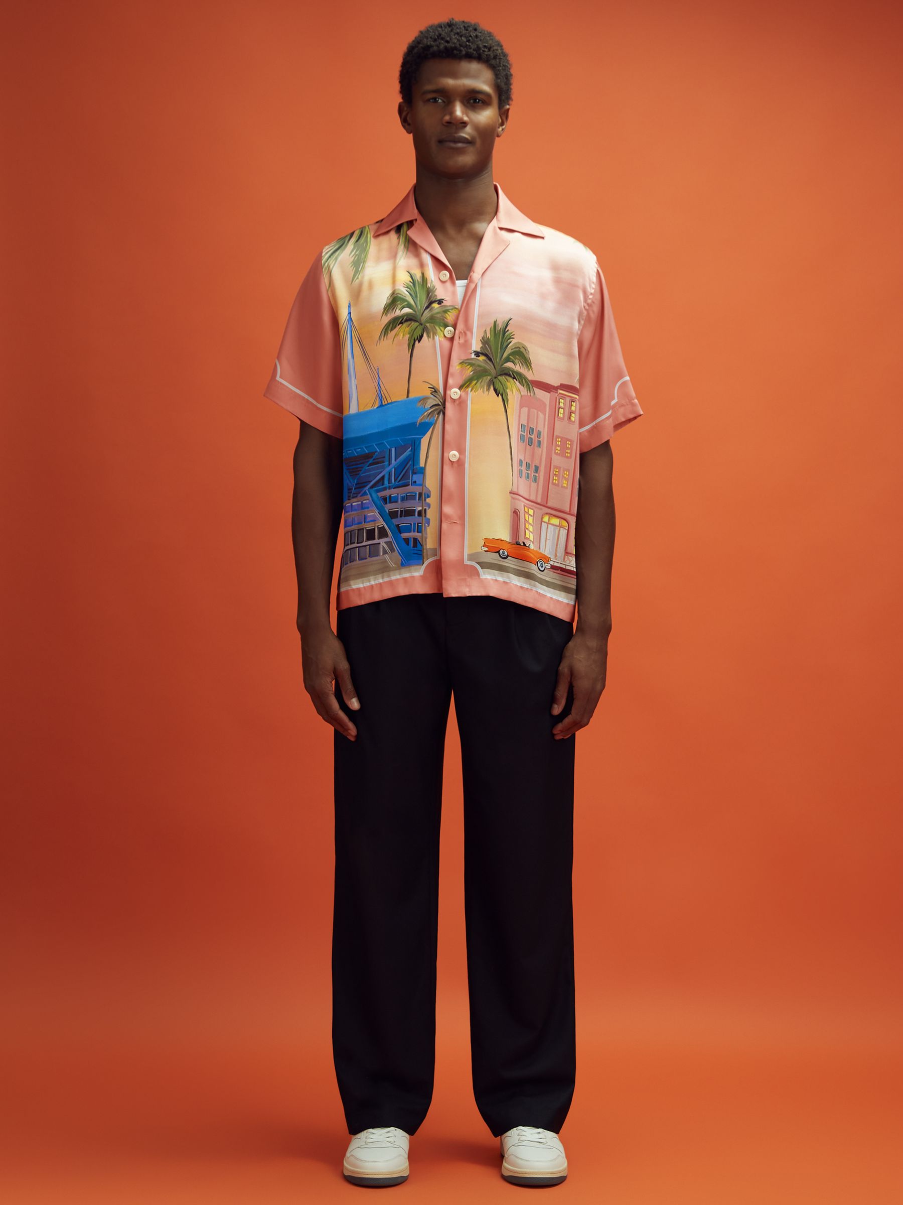 McLaren F1 Miami Exclusive Cuban Collar Shirt in Pink Multi - Image 7 of 9