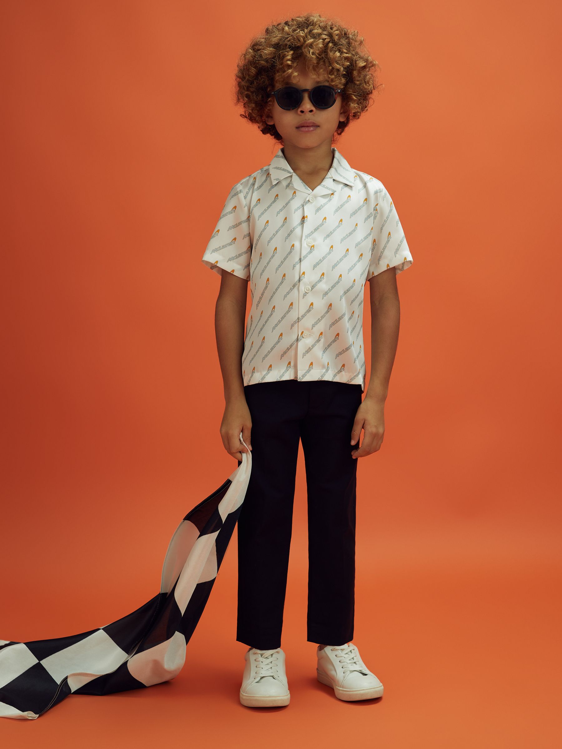 3-9 yrs McLaren F1 Monte Carlo Cuban Collar Shirt in White Multi - Image 3 of 6