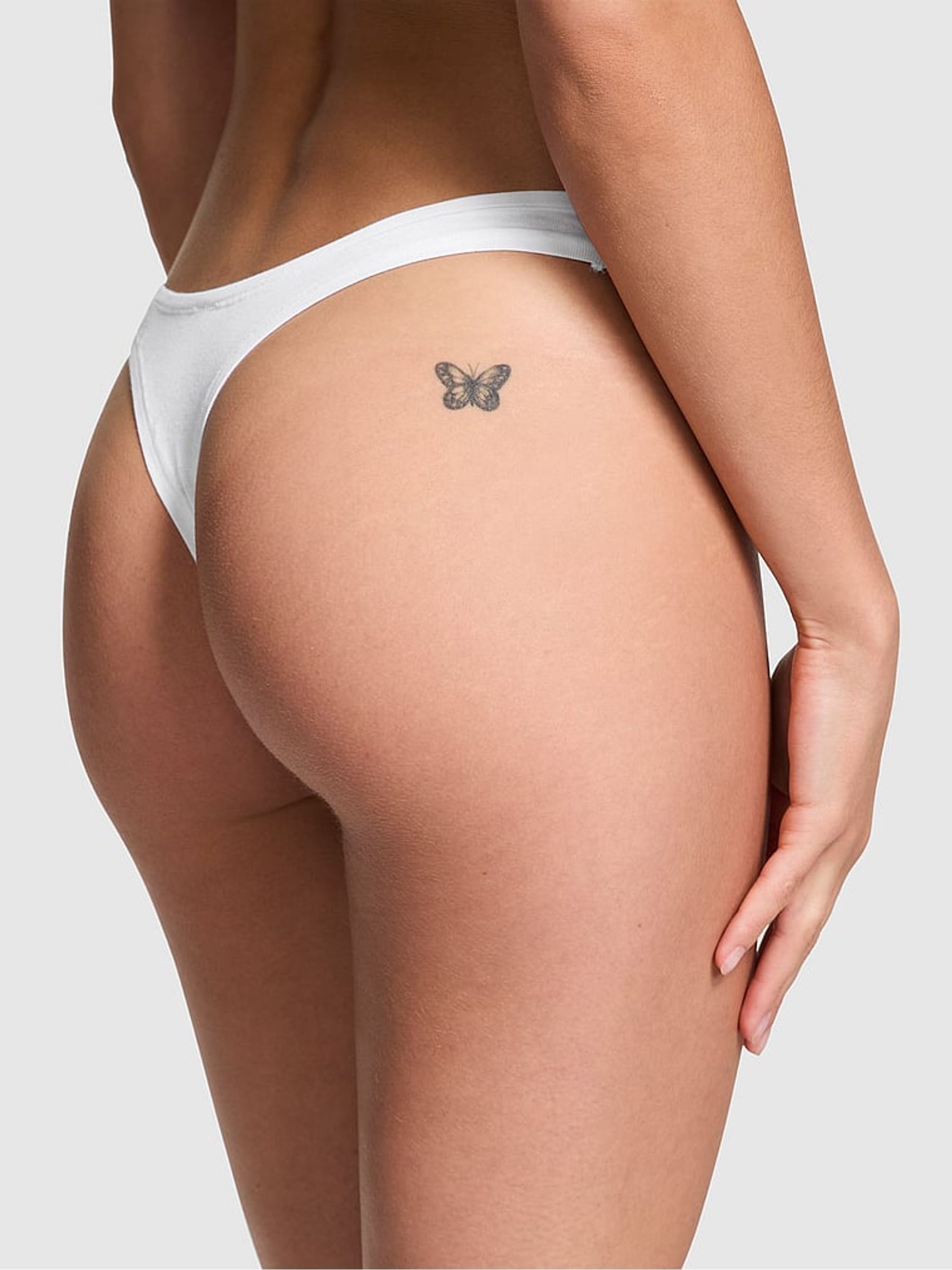 Black/Grey/White/Brown/Pink Thong 5 Pack Knickers - Image 3 of 3