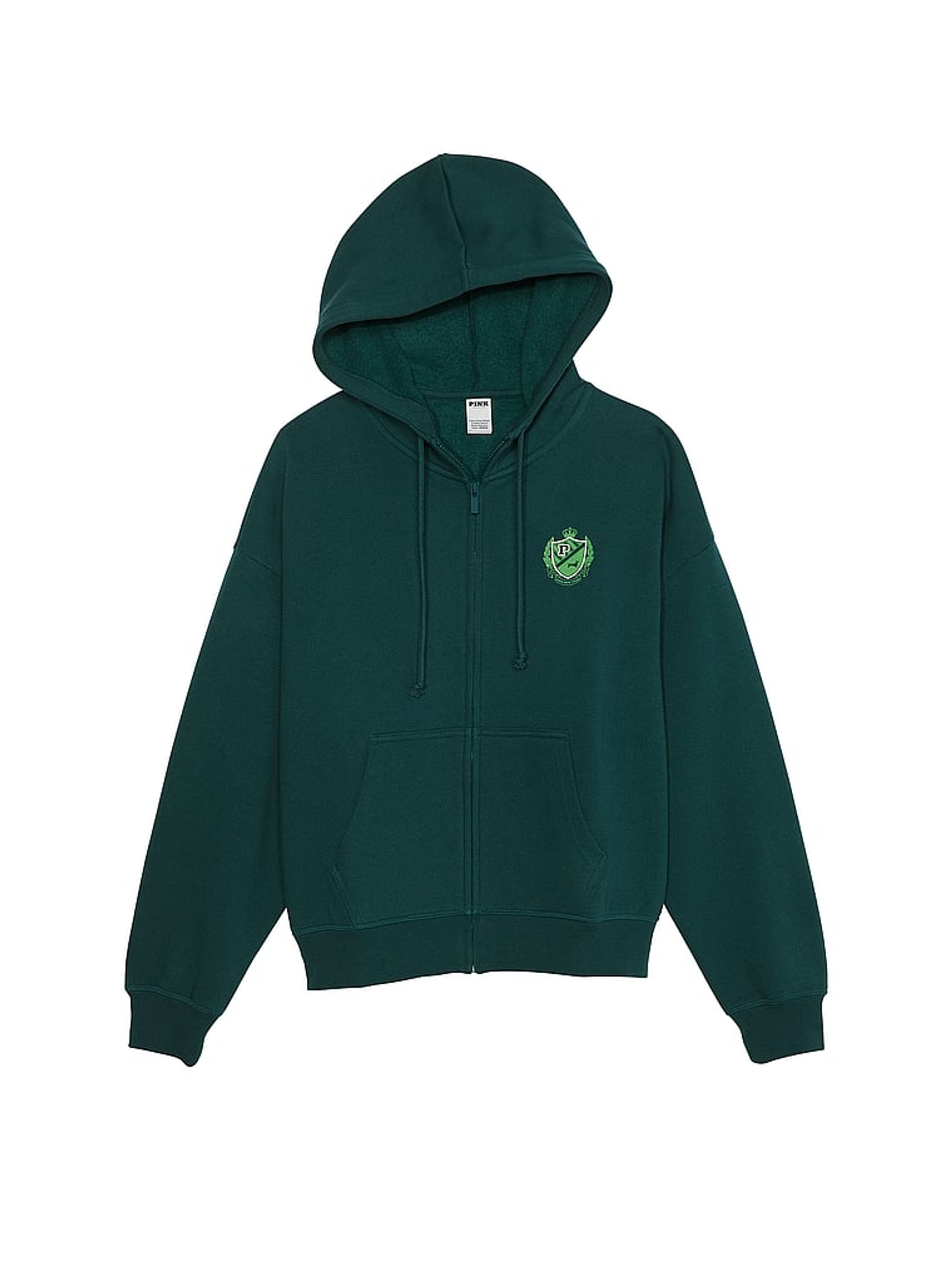 Deep Forest Green Zip Up Fleece Hoodie - Image 4 of 4