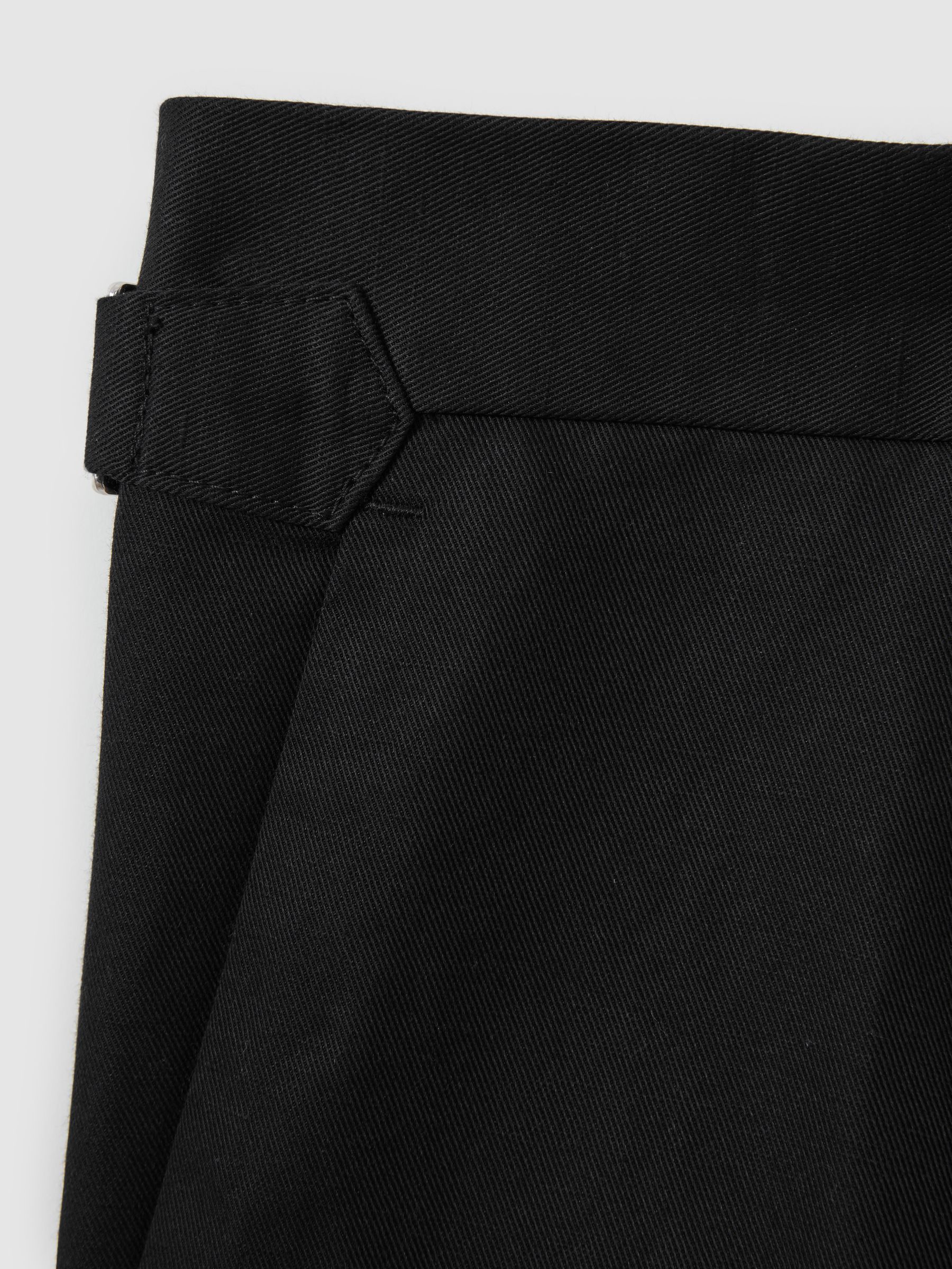 Relaxed Cropped Trousers with Turned-Up Hems in Black - Image 5 of 5
