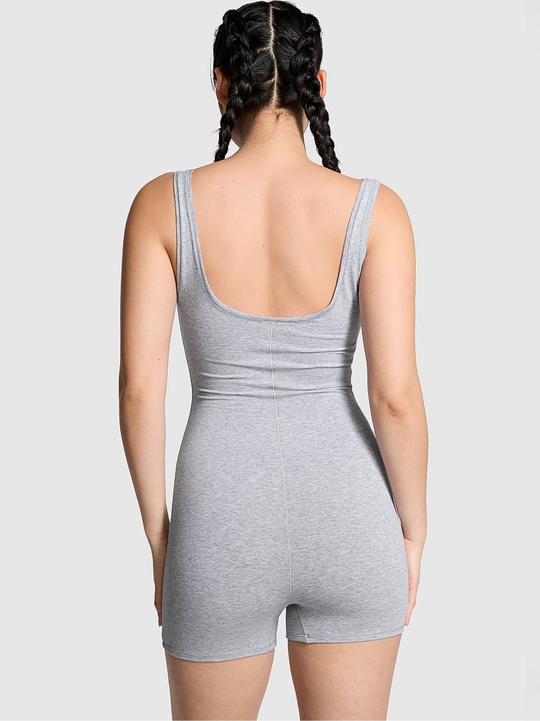Medium Heather Grey Cotton Playsuit - Image 2 of 3