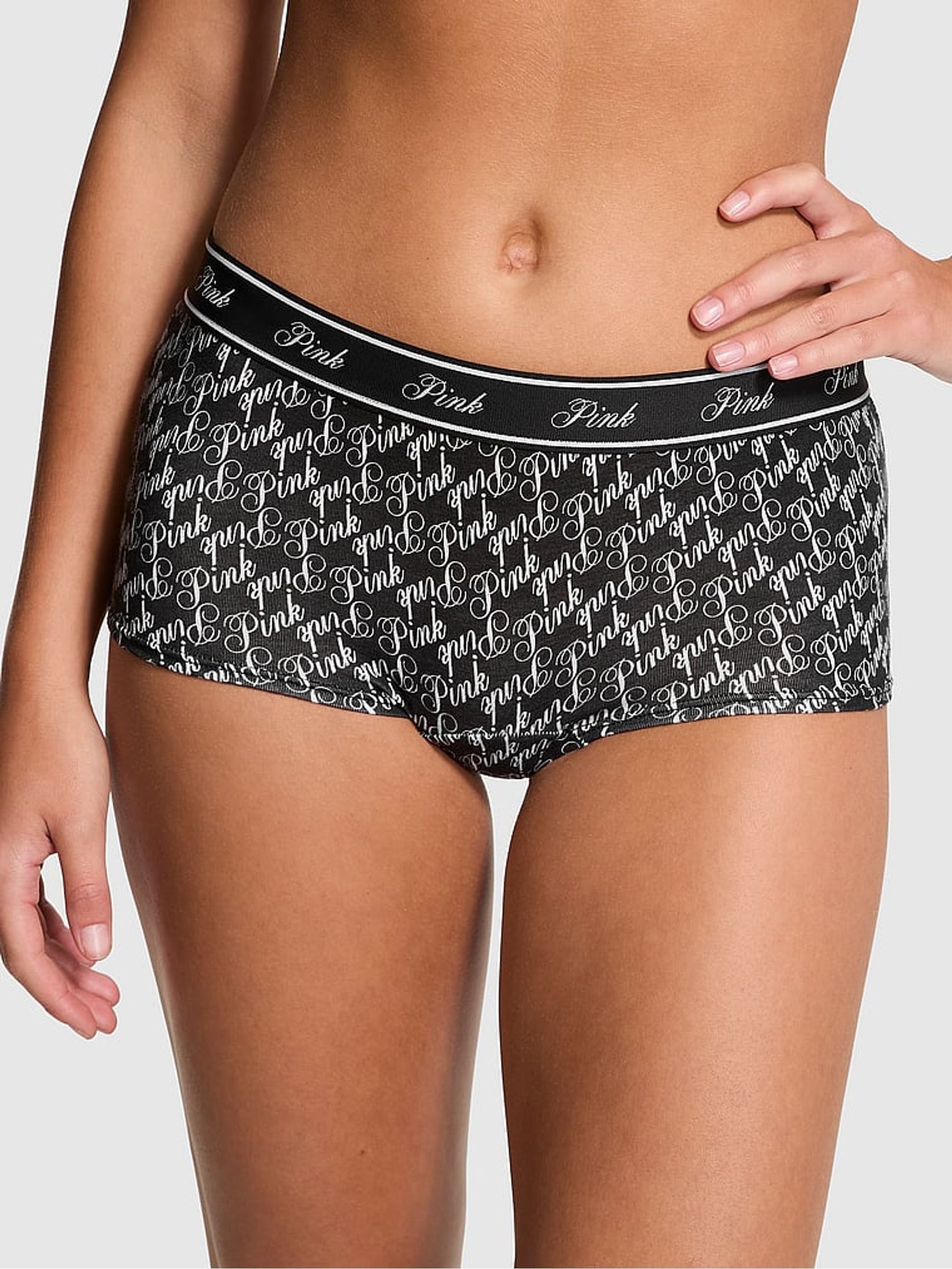 Black Script Short Cotton Logo Knickers - Image 1 of 1