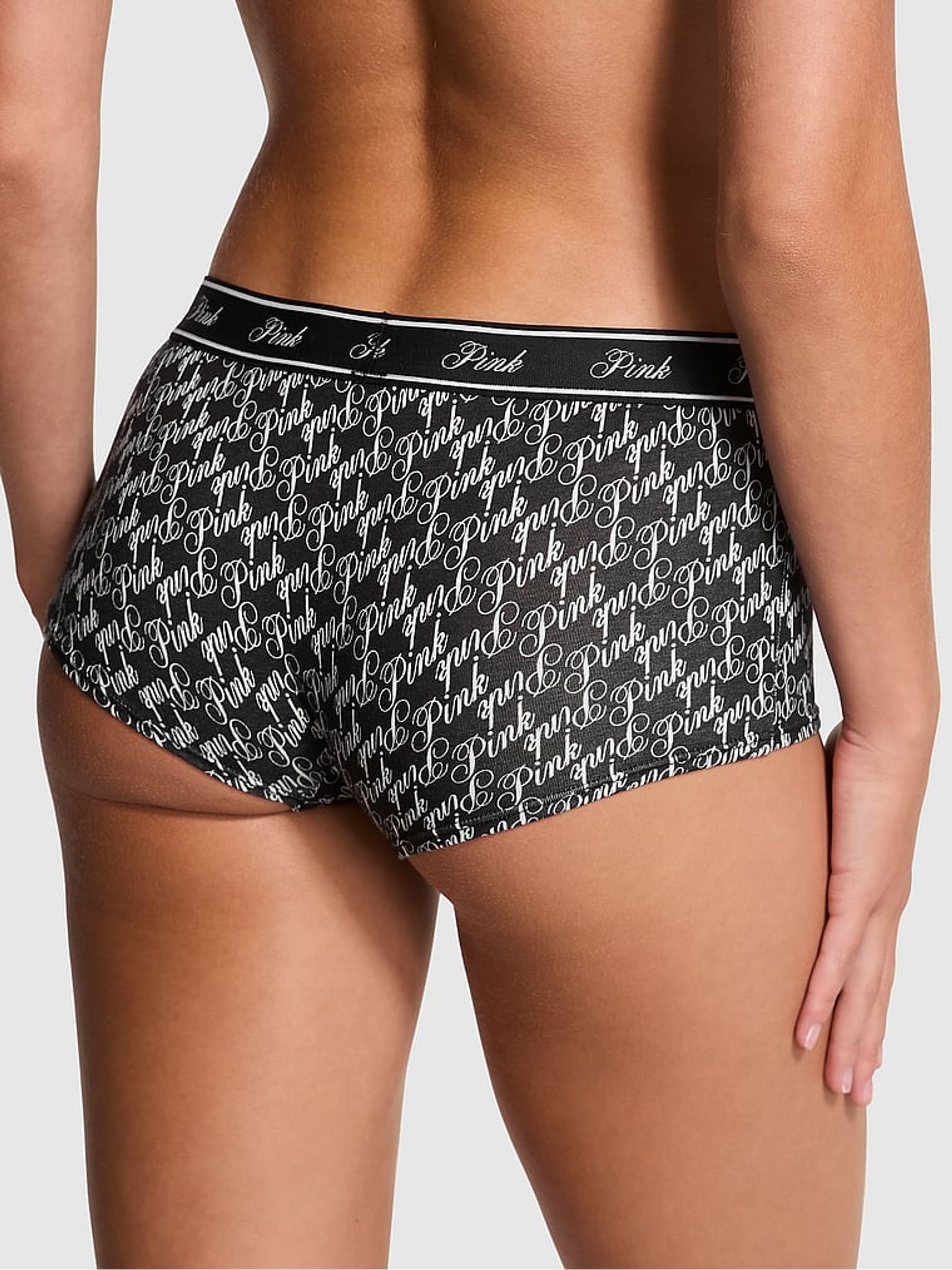 Black Script Short Cotton Logo Knickers - Image 2 of 3