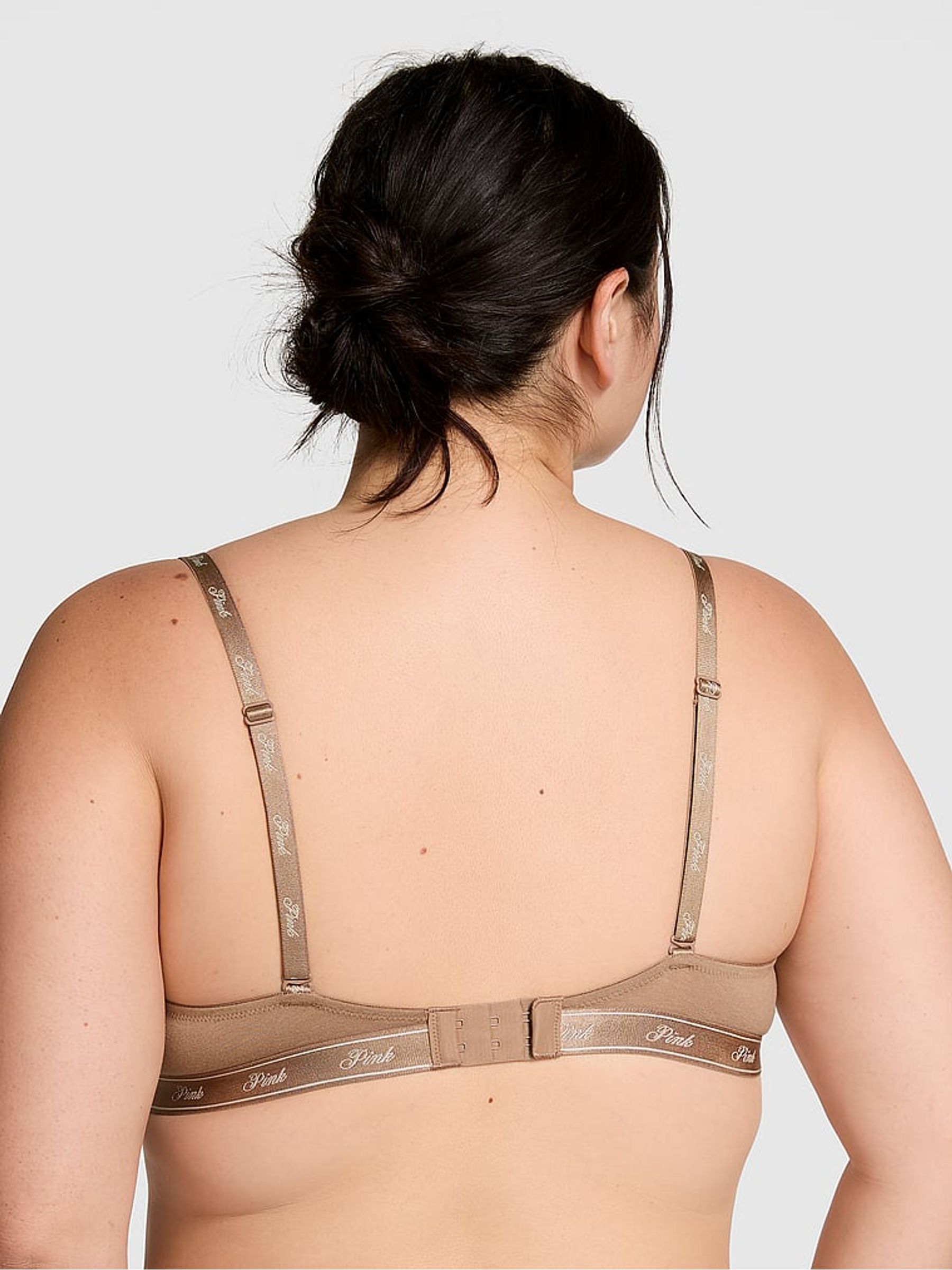 Brown Latte Lightly Lined Demi Cotton Logo Bra - Image 2 of 3