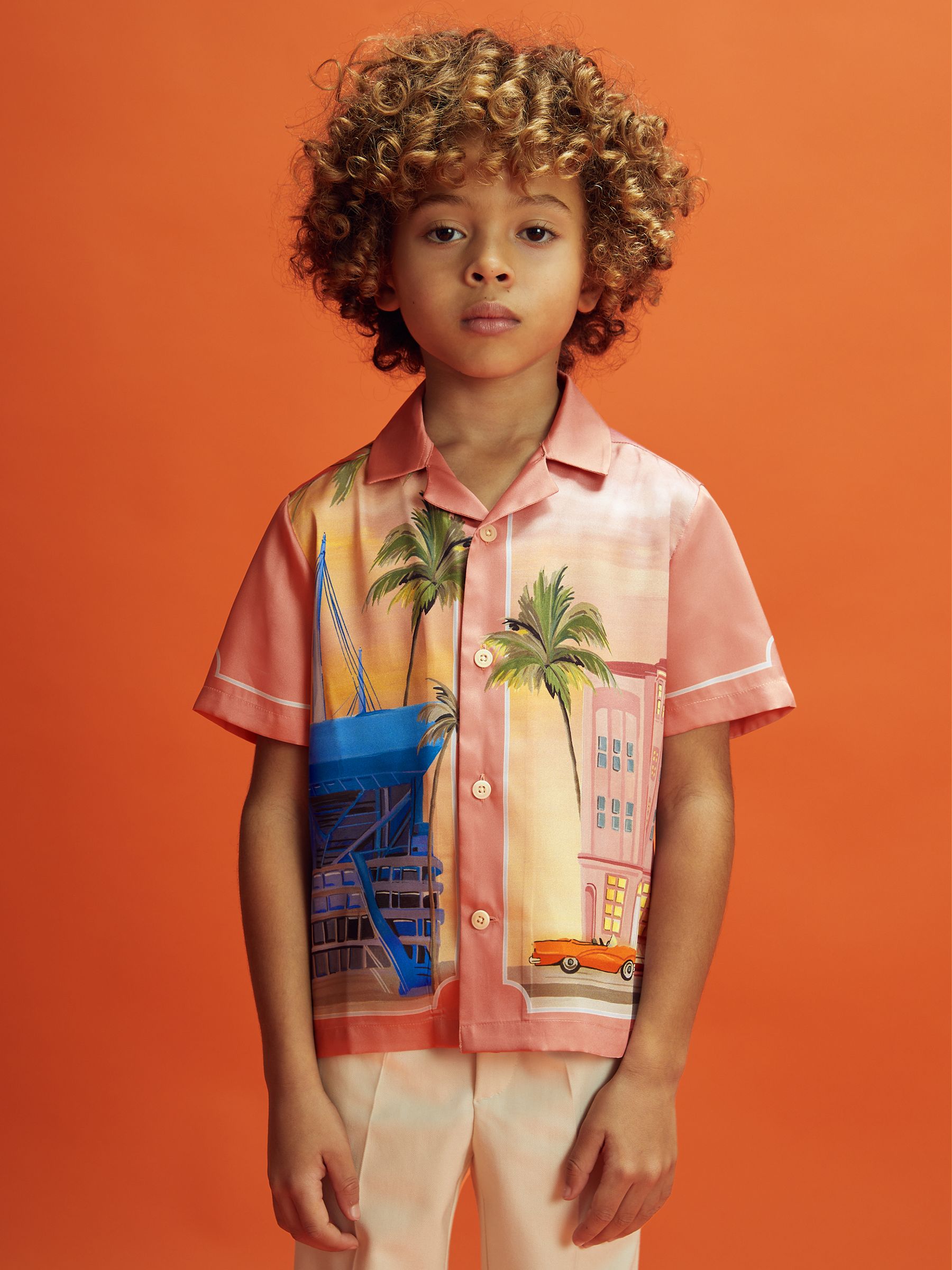 9-13 yrs McLaren F1 Miami Cuban Collar Shirt in Pink Multi - Image 1 of 9