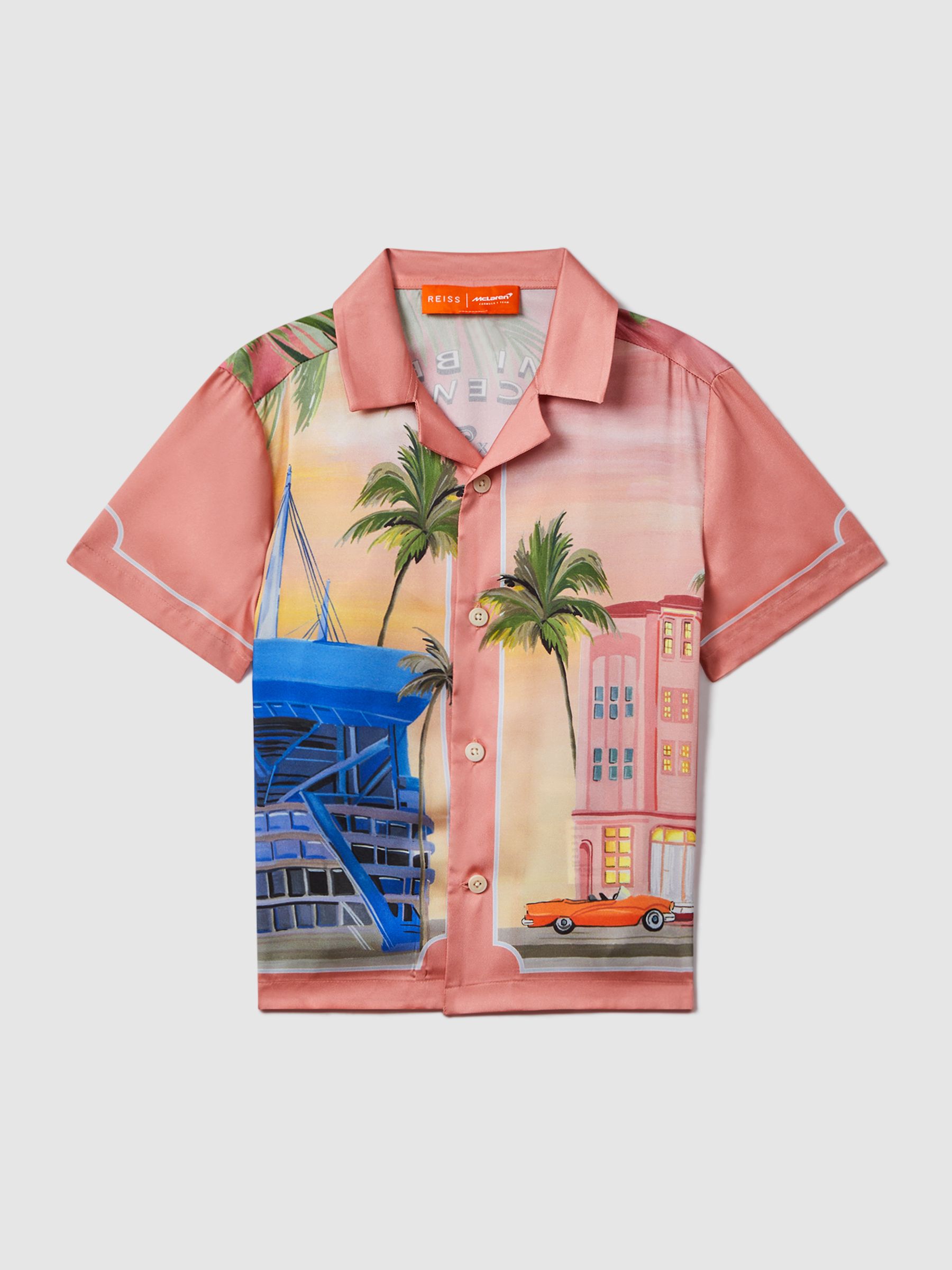 9-13 yrs McLaren F1 Miami Cuban Collar Shirt in Pink Multi - Image 2 of 9