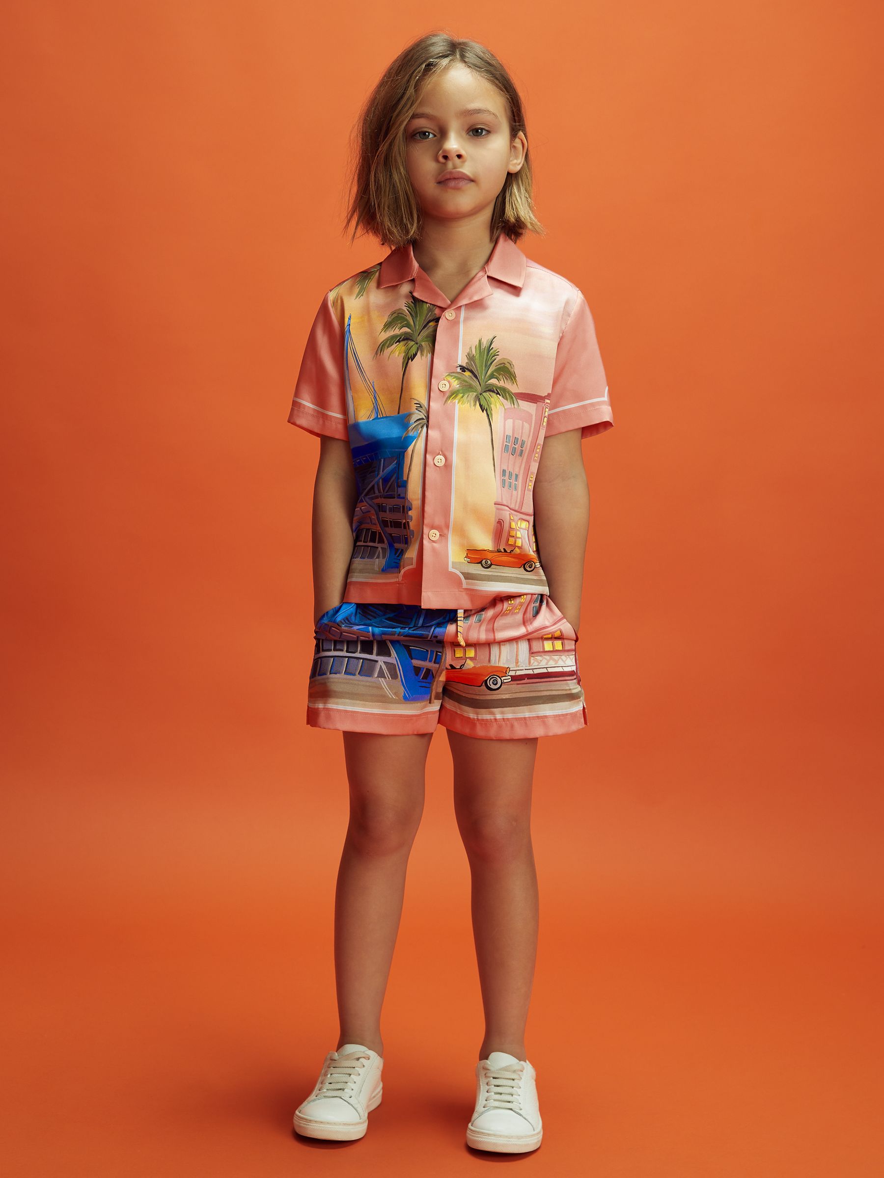 9-13 yrs McLaren F1 Miami Cuban Collar Shirt in Pink Multi - Image 7 of 9