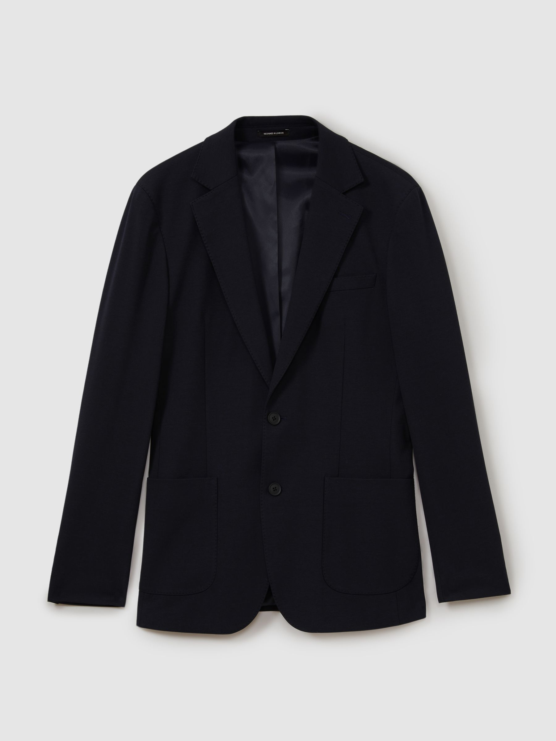 Single Breasted Jersey Suit Blazer in Navy - Image 2 of 6