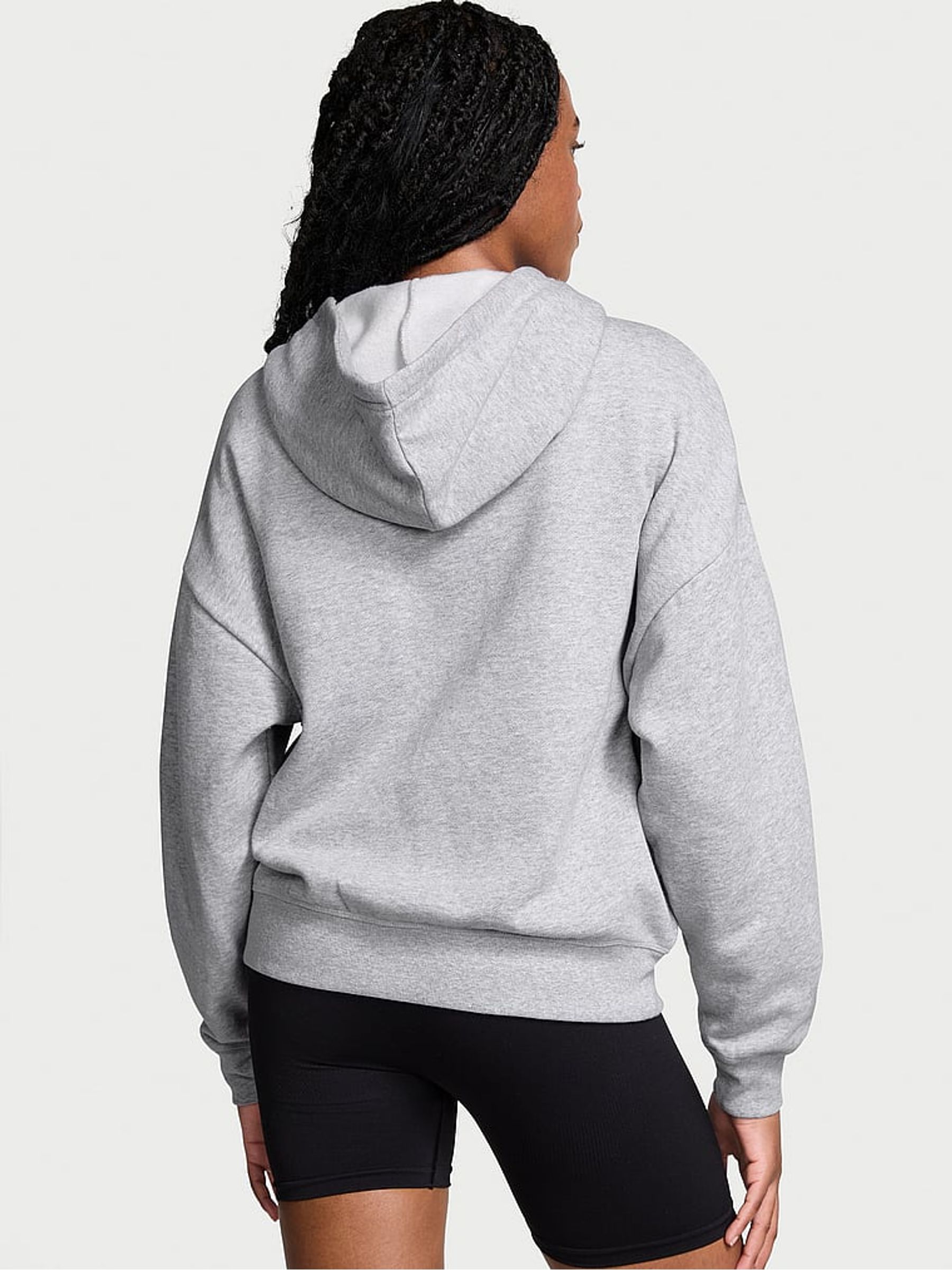 Medium Heather Grey Zip Up Fleece Hoodie - Image 2 of 3