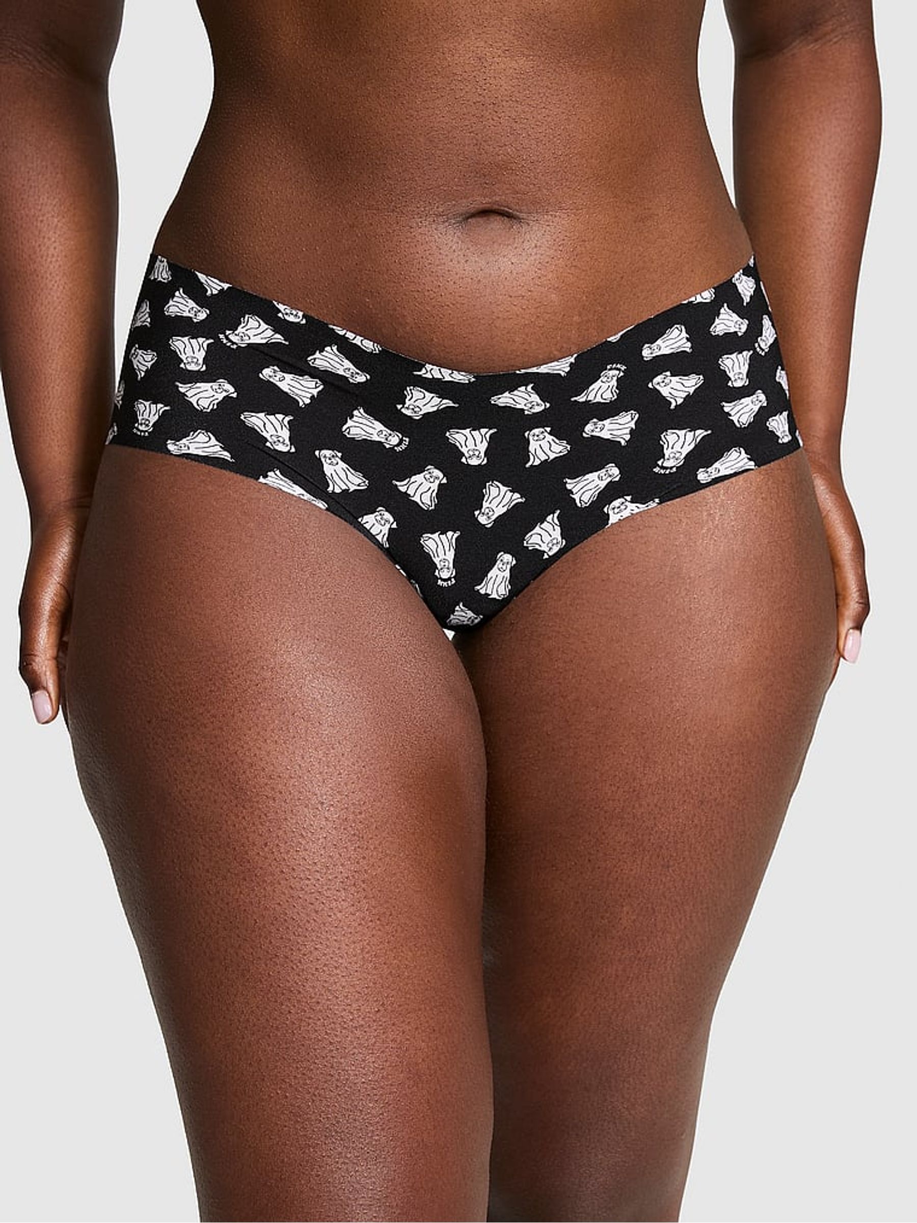 Black Ghost Hipster No Show Lace Trim Hipster Knickers - Image 1 of 3