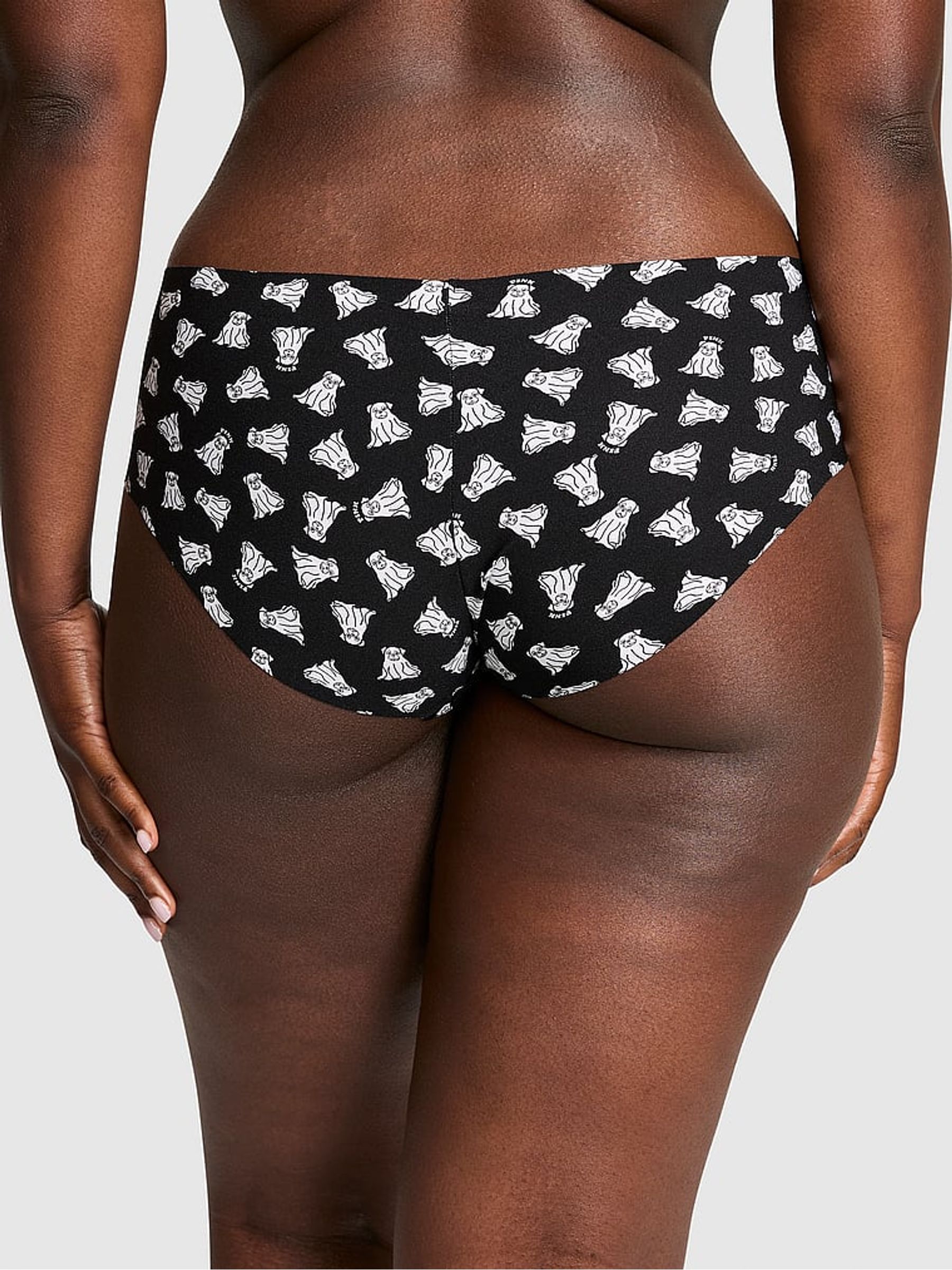 Black Ghost Hipster No Show Lace Trim Hipster Knickers - Image 2 of 3