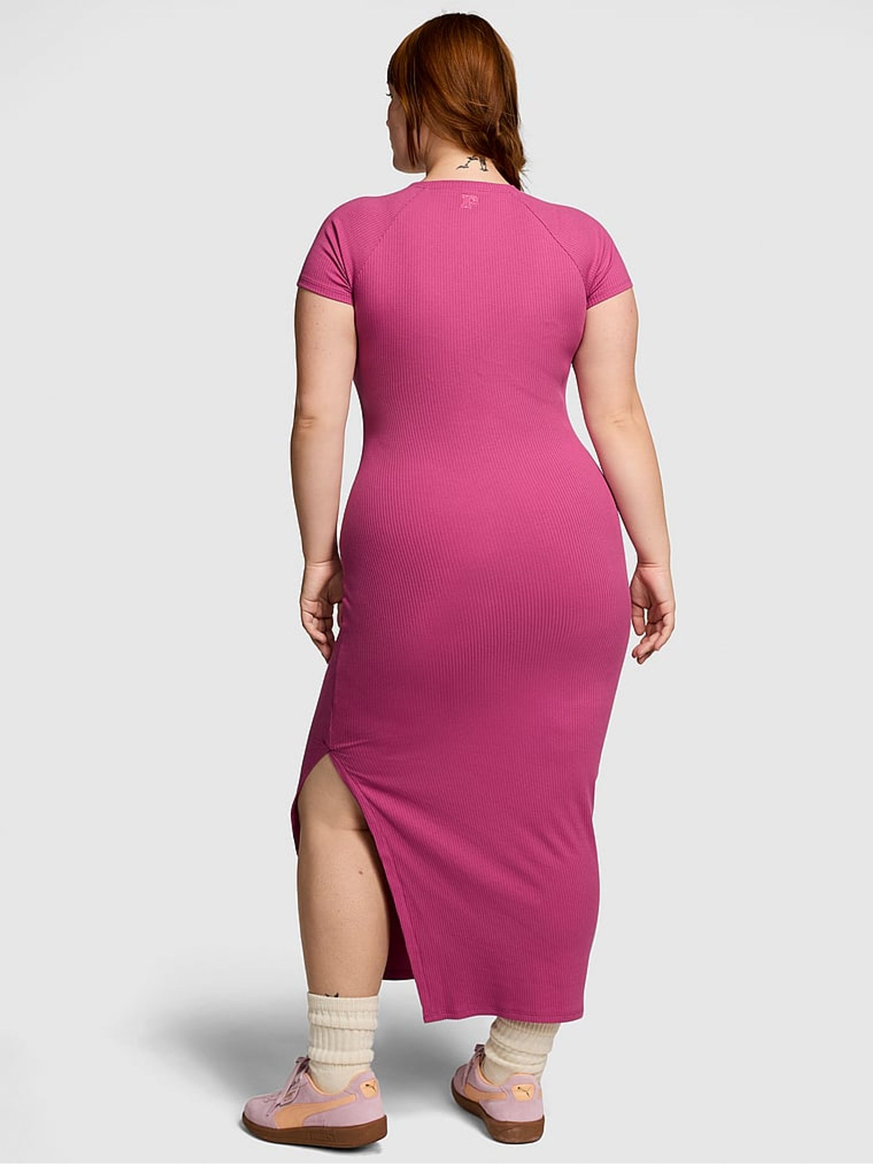 Pink Violet Short Sleeve Midi Dress - Image 2 of 3
