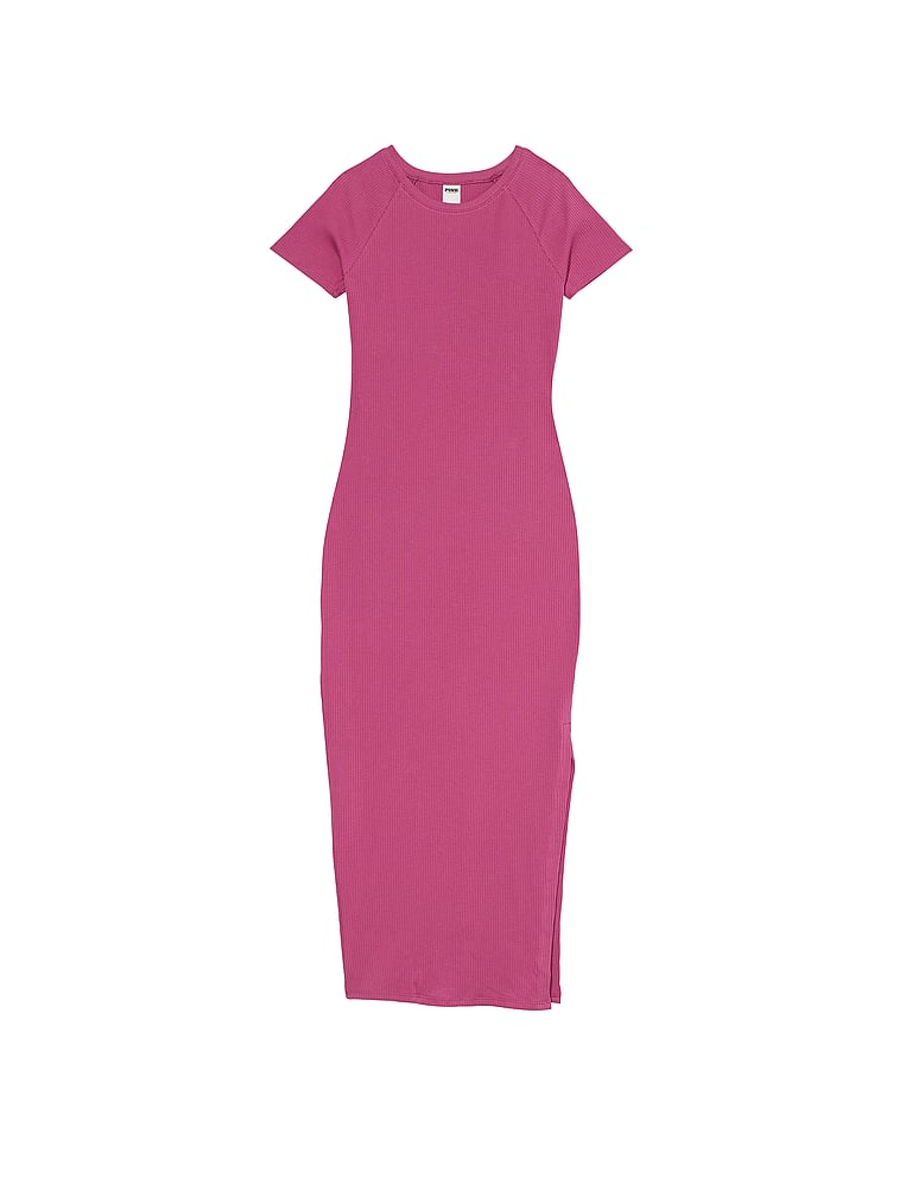 Pink Violet Short Sleeve Midi Dress - Image 3 of 3