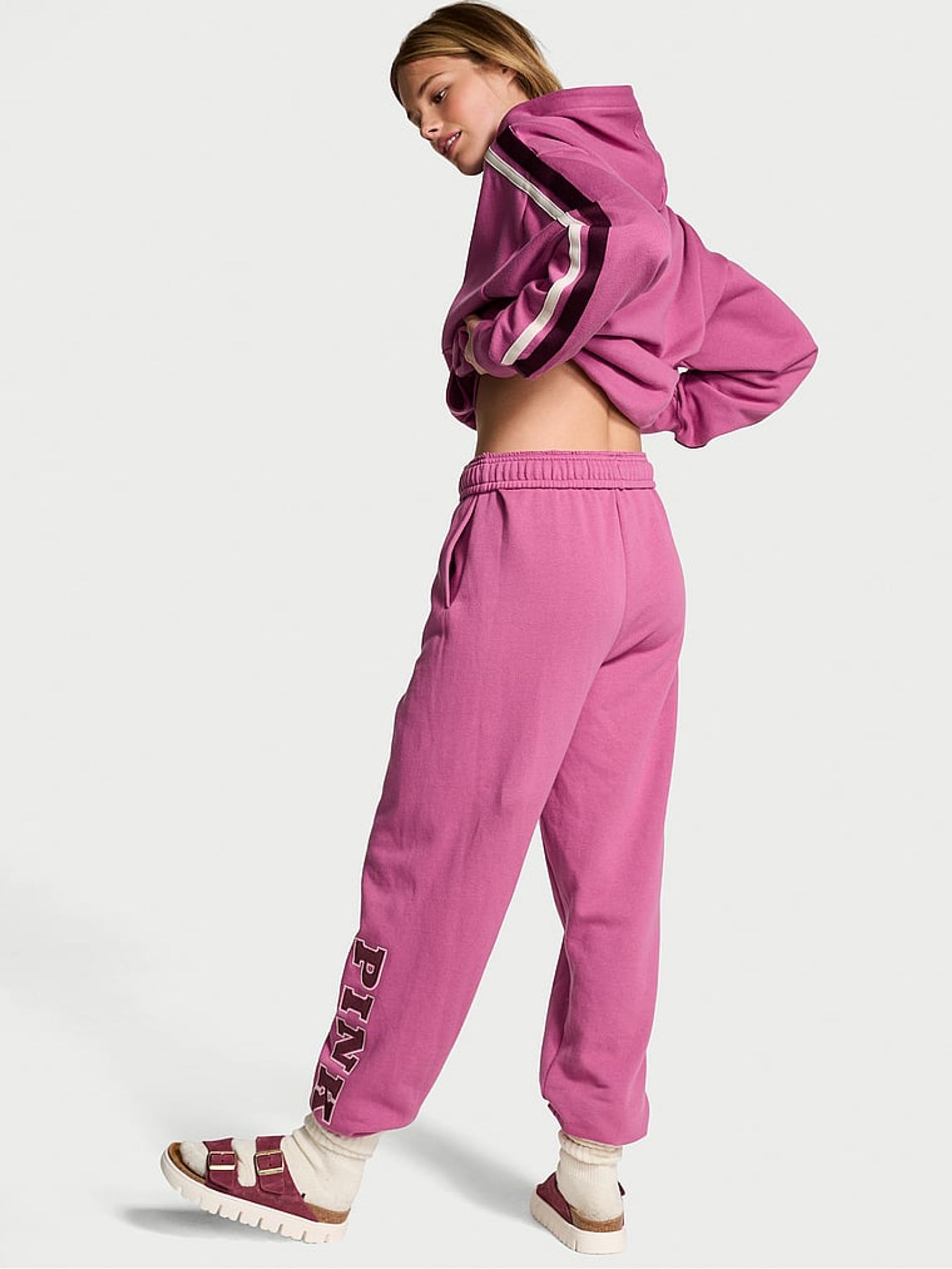Pink Violet Cuffed Fleece Jogger - Image 2 of 3