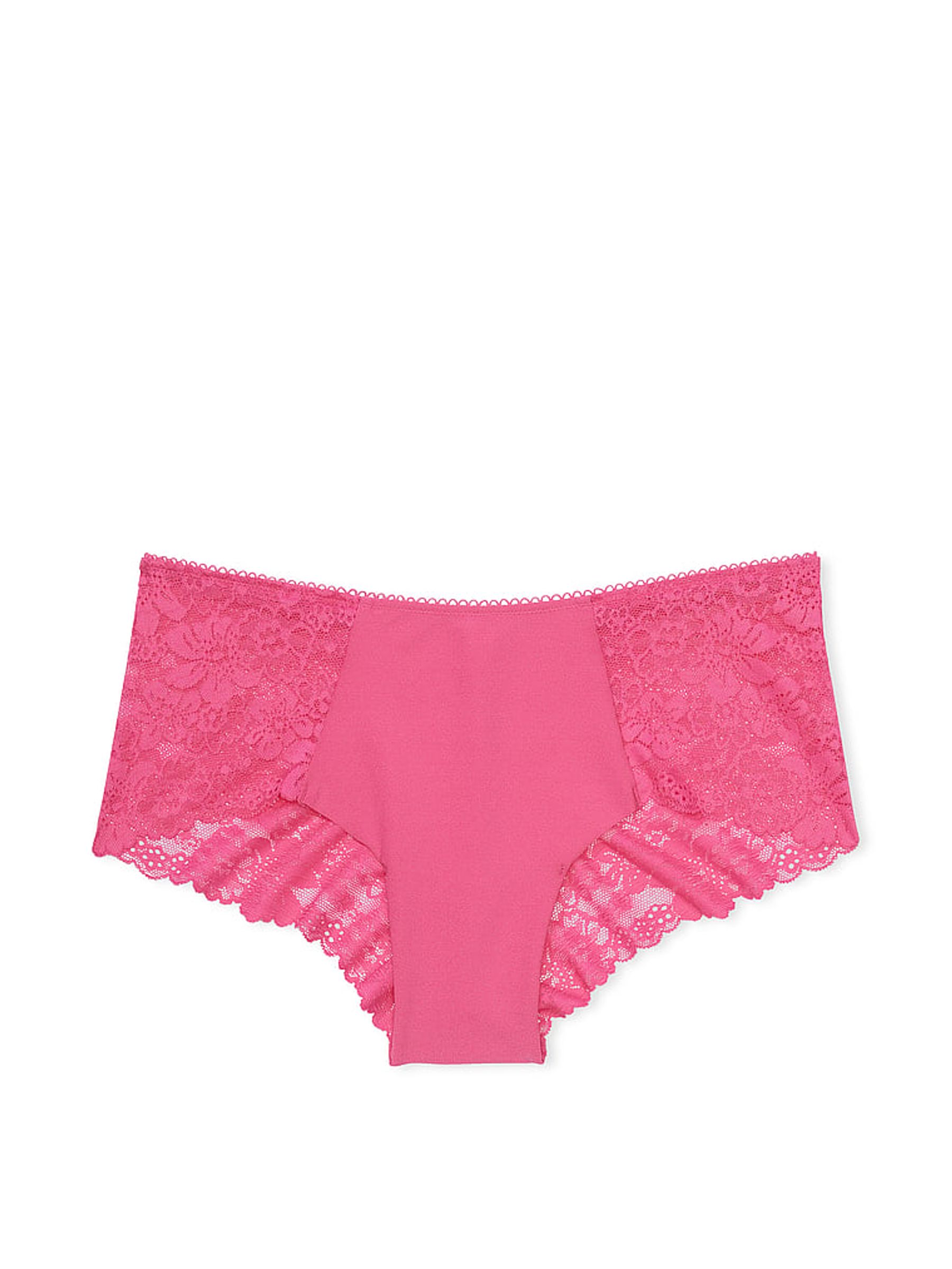Pink Rose Cheeky No Show Lace Trim Hipster Knickers - Image 3 of 3