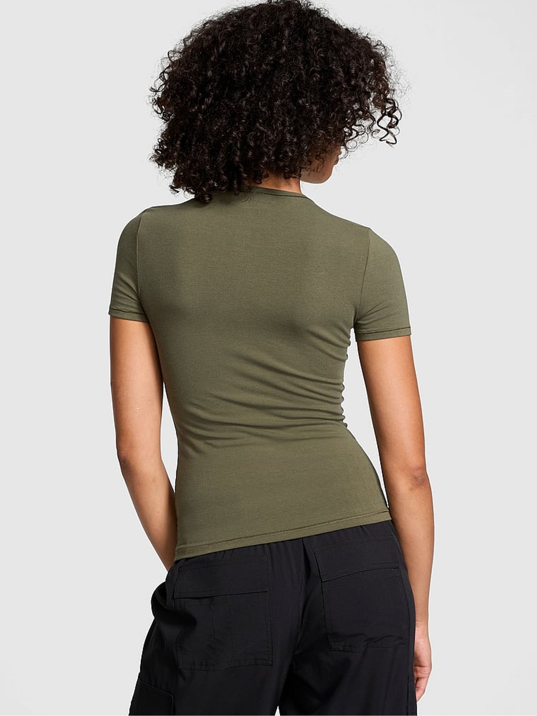 Olive Green Cotton T-Shirt - Image 2 of 3