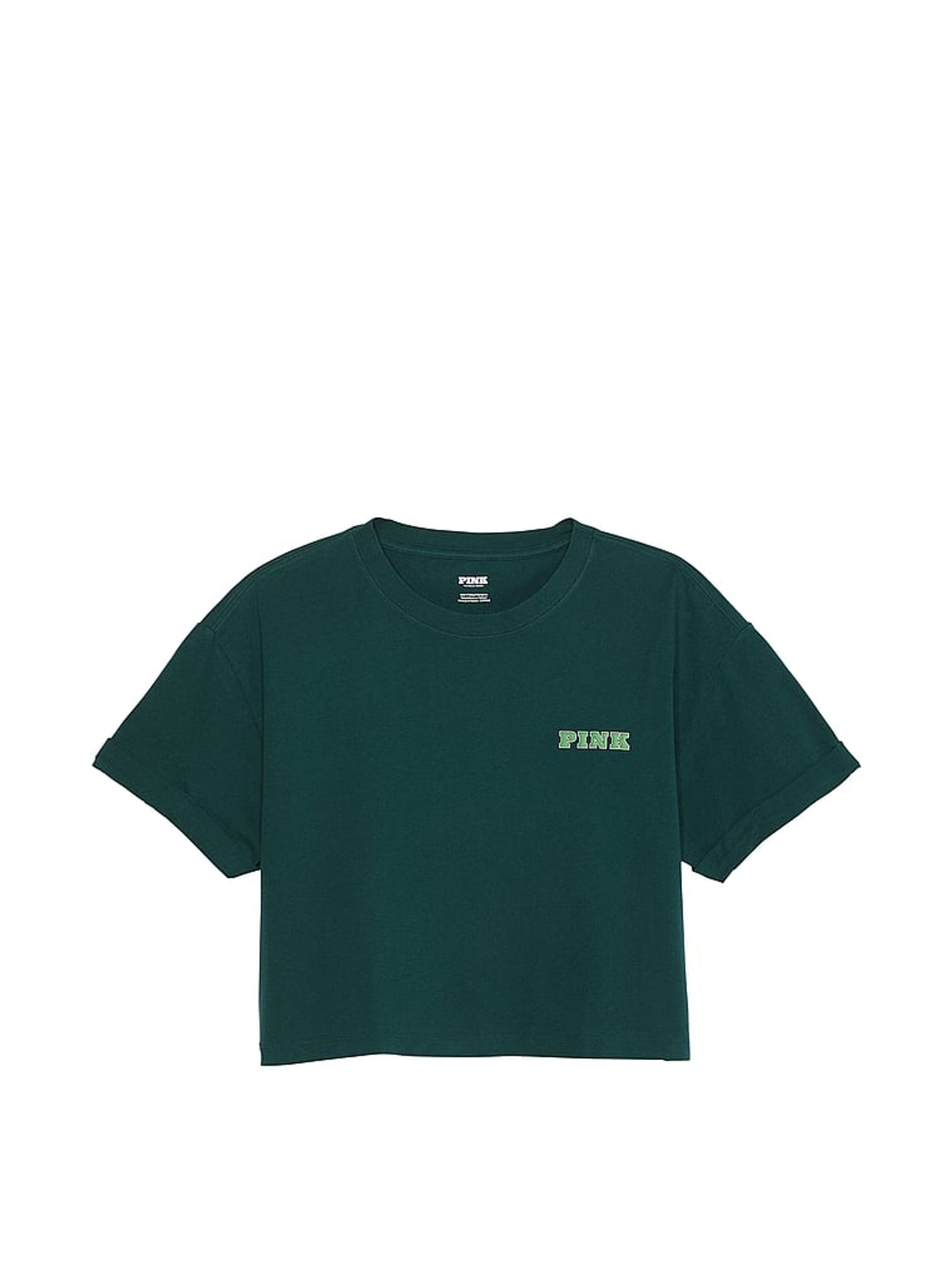 Deep Forest Green Oversized Crop Short Sleeve T-Shirt - Image 3 of 3