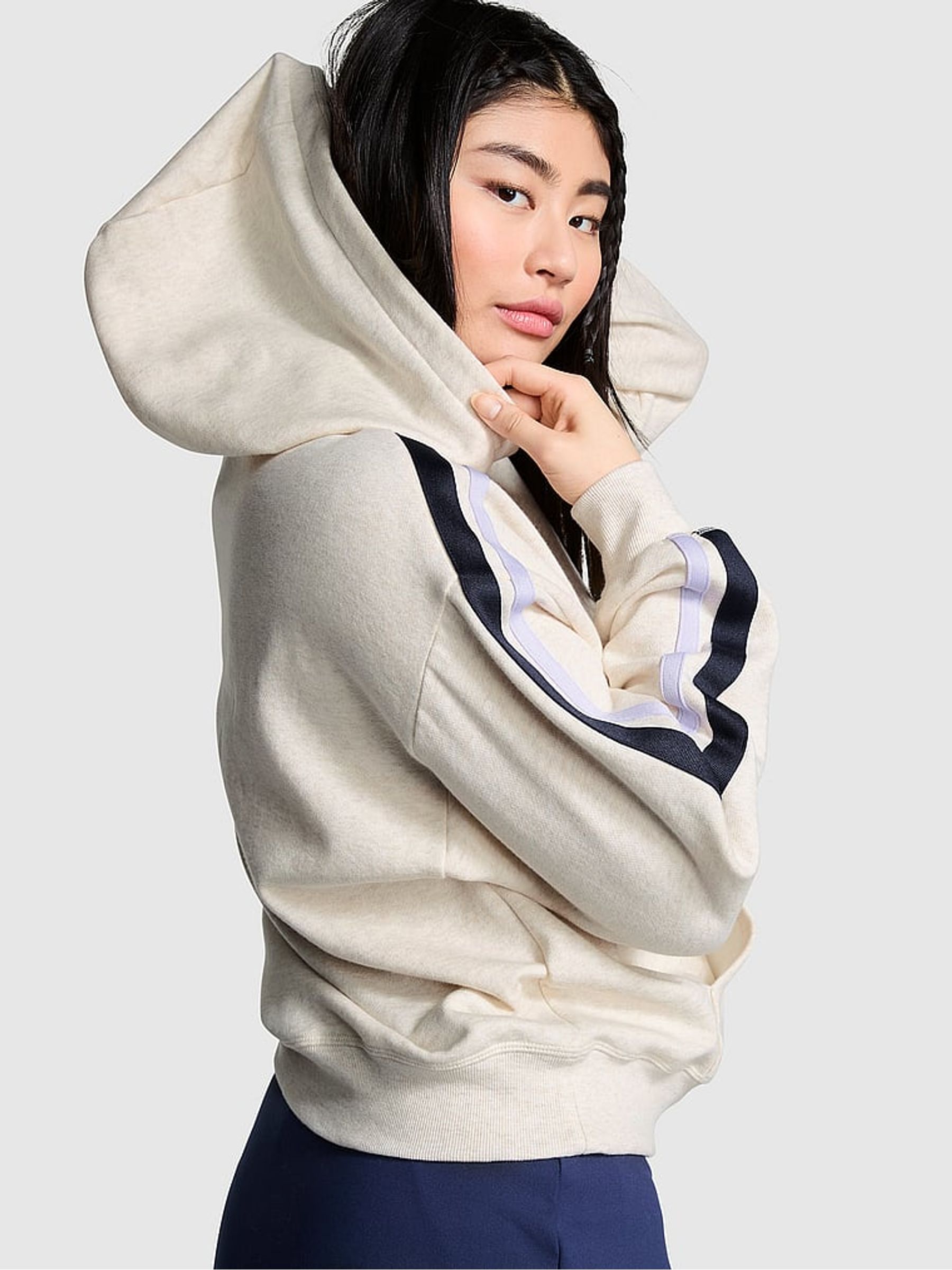 Heather Oatmeal Beige Pullover Fleece Hoodie - Image 2 of 3