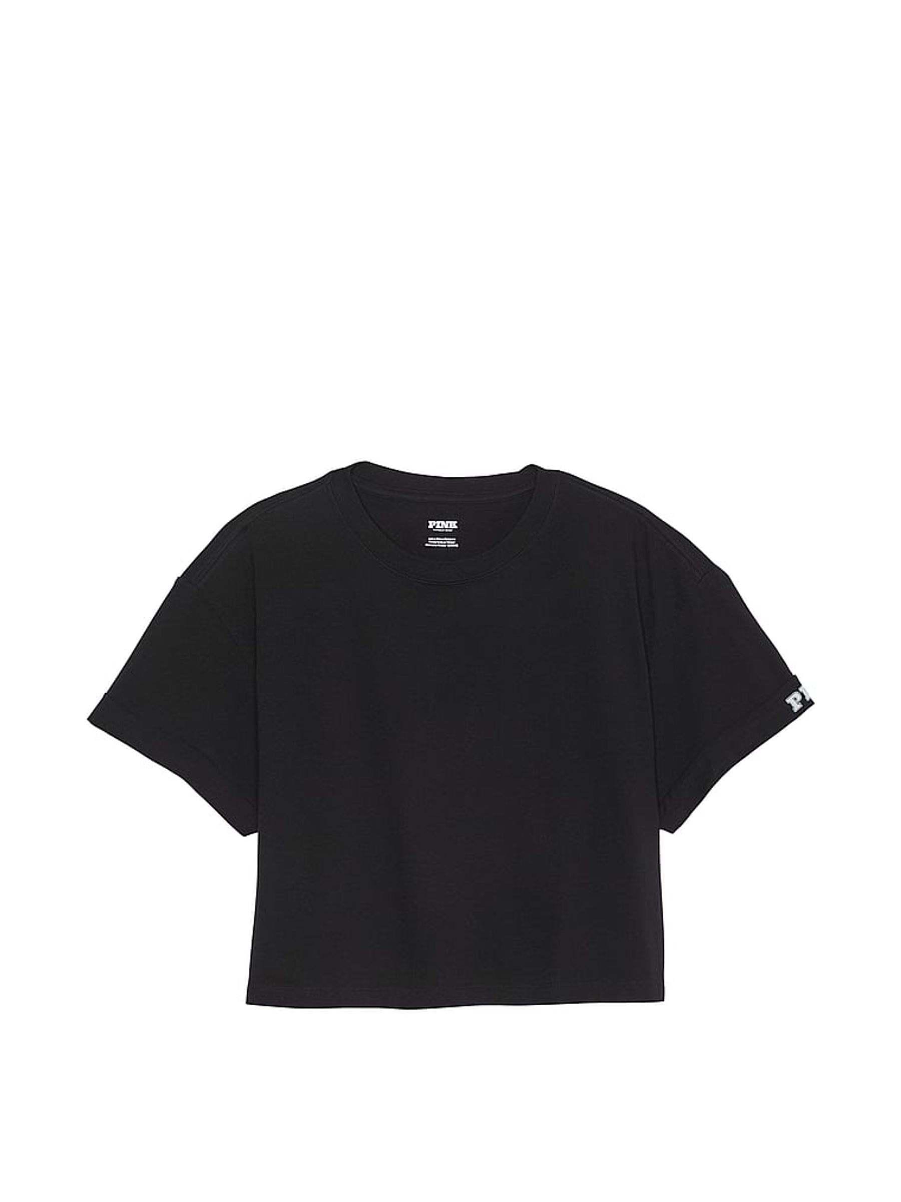 Black Oversized Crop Short Sleeve T-Shirt - Image 3 of 3