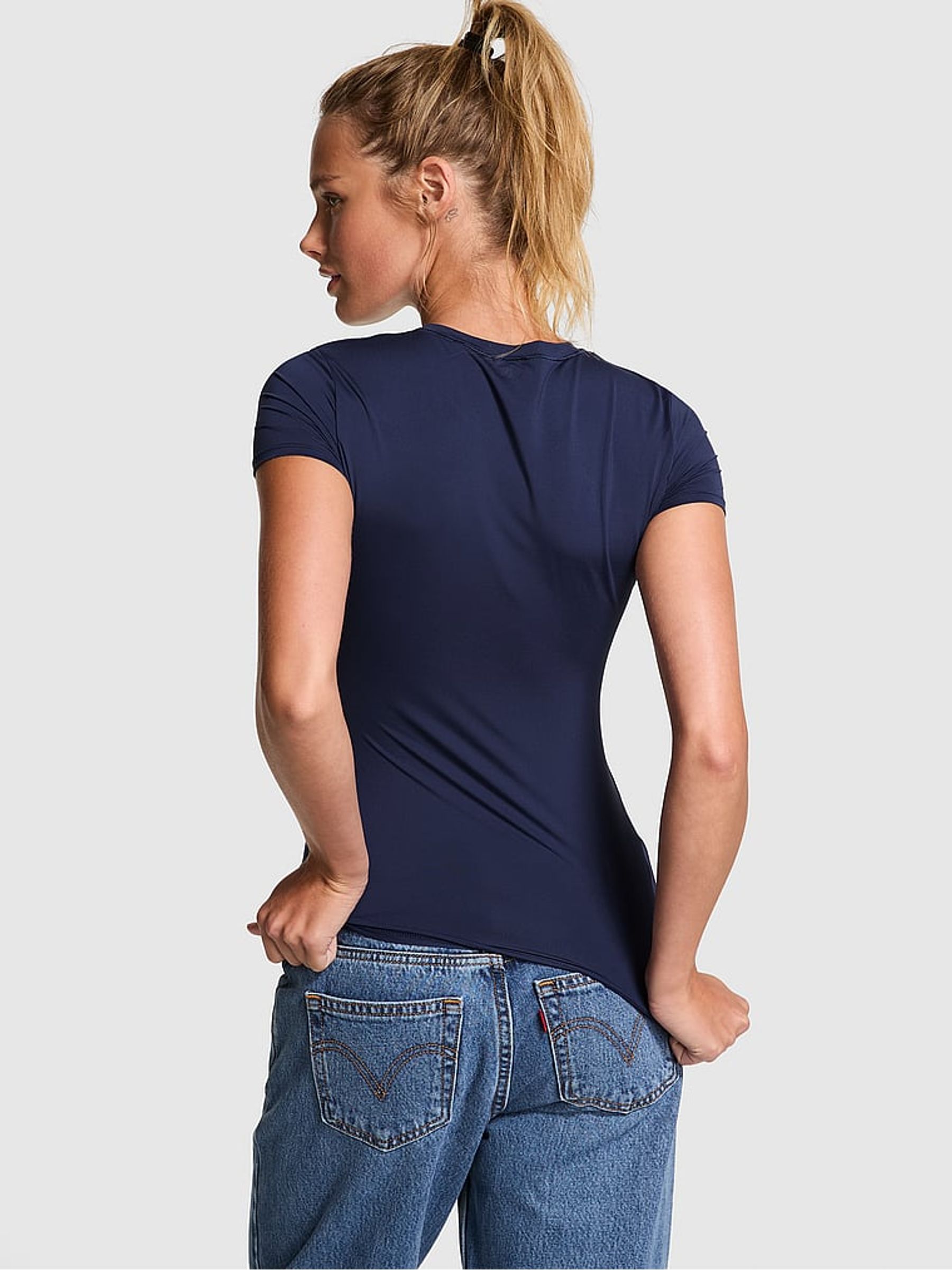 Midnight Navy Blue Soft Stretch T-Shirt - Image 2 of 3