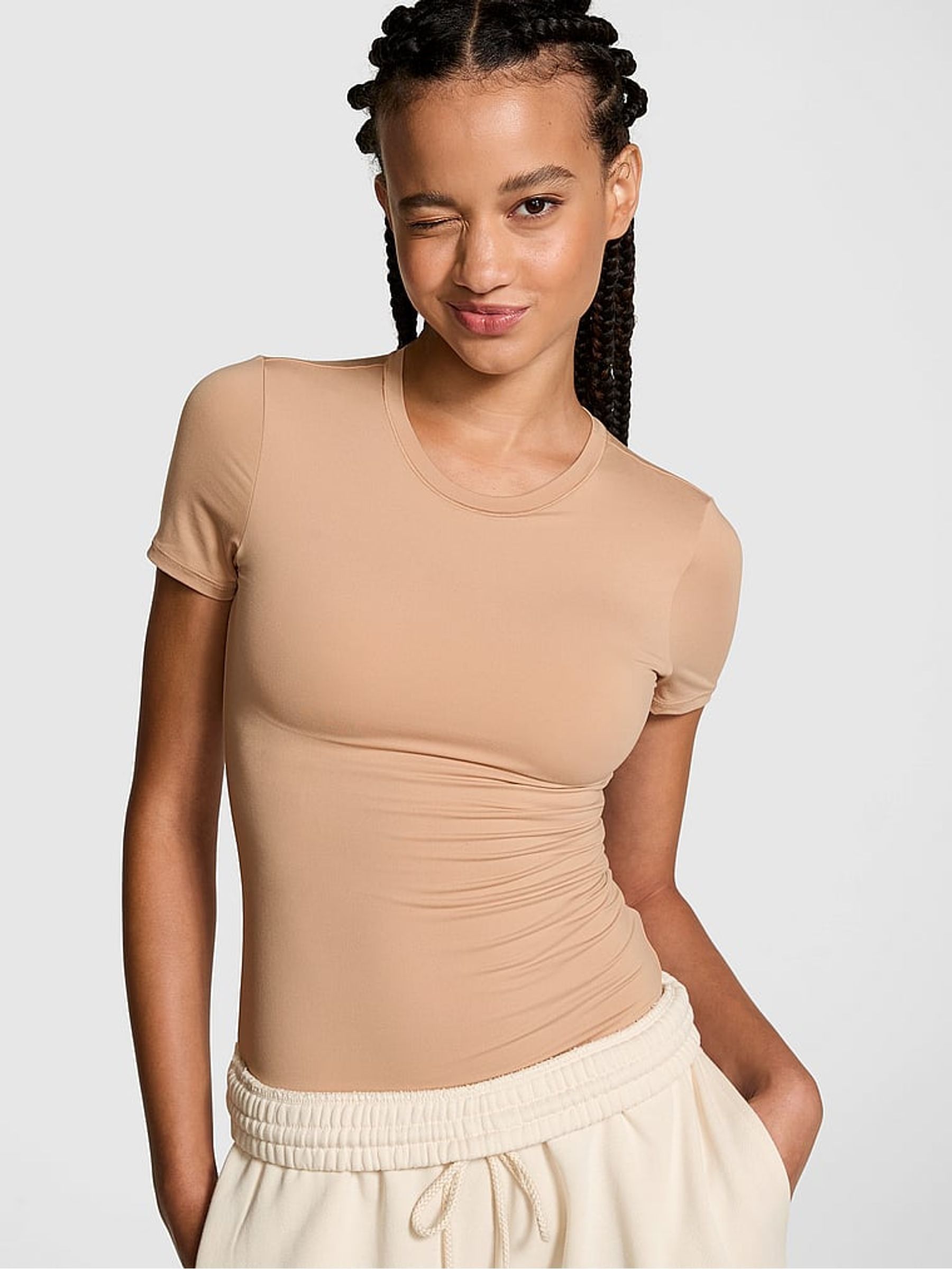 Praline Nude Soft Stretch T-Shirt - Image 1 of 3