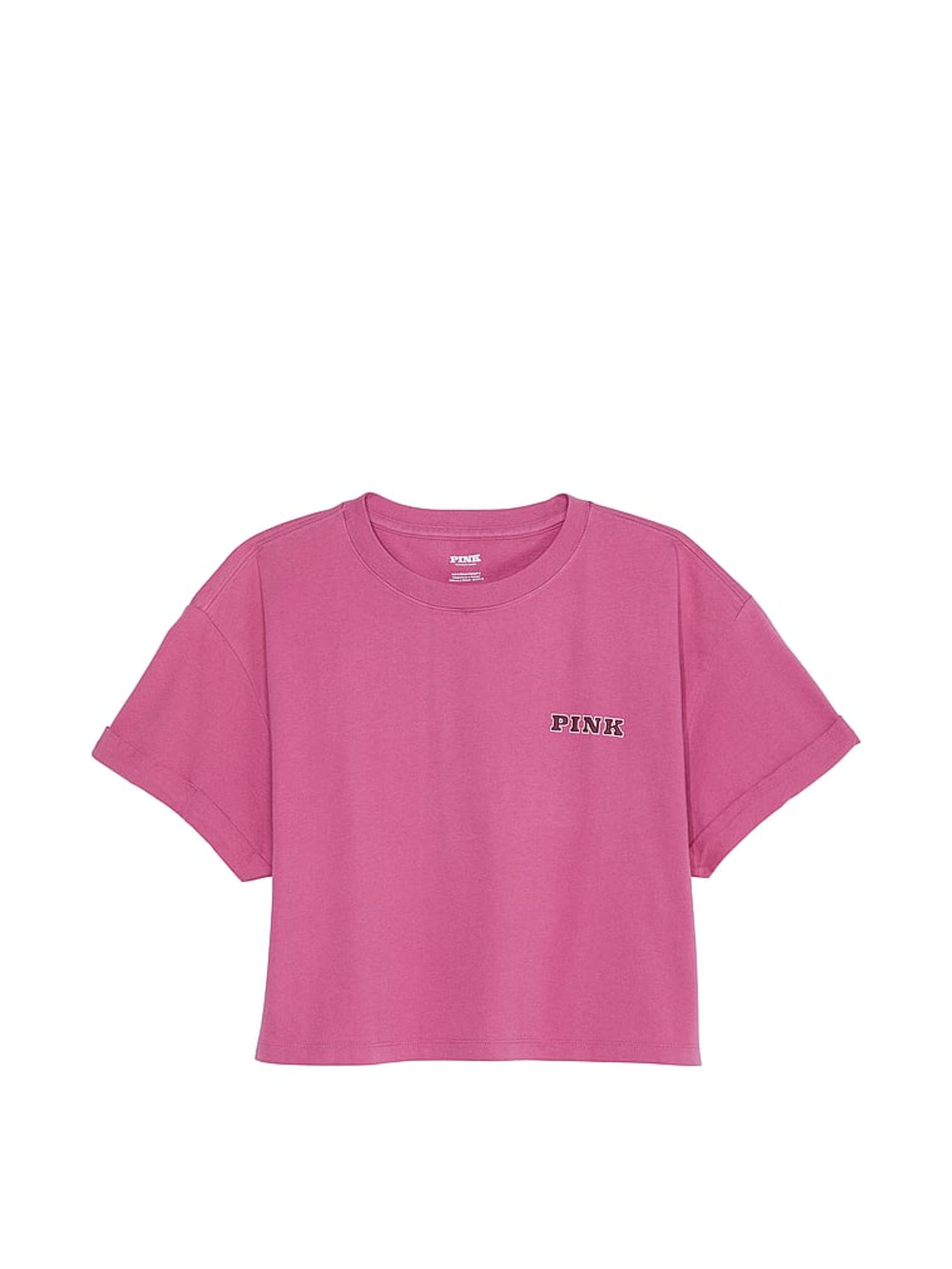 Pink Violet Oversized Crop Short Sleeve T-Shirt - Image 3 of 3