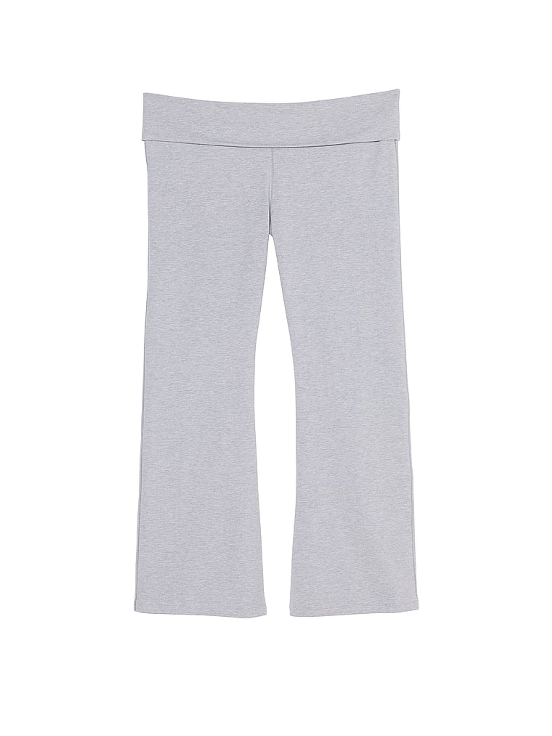 Heather Charcoal Grey Diamante Cotton Foldover Flare Leggings - Image 3 of 3