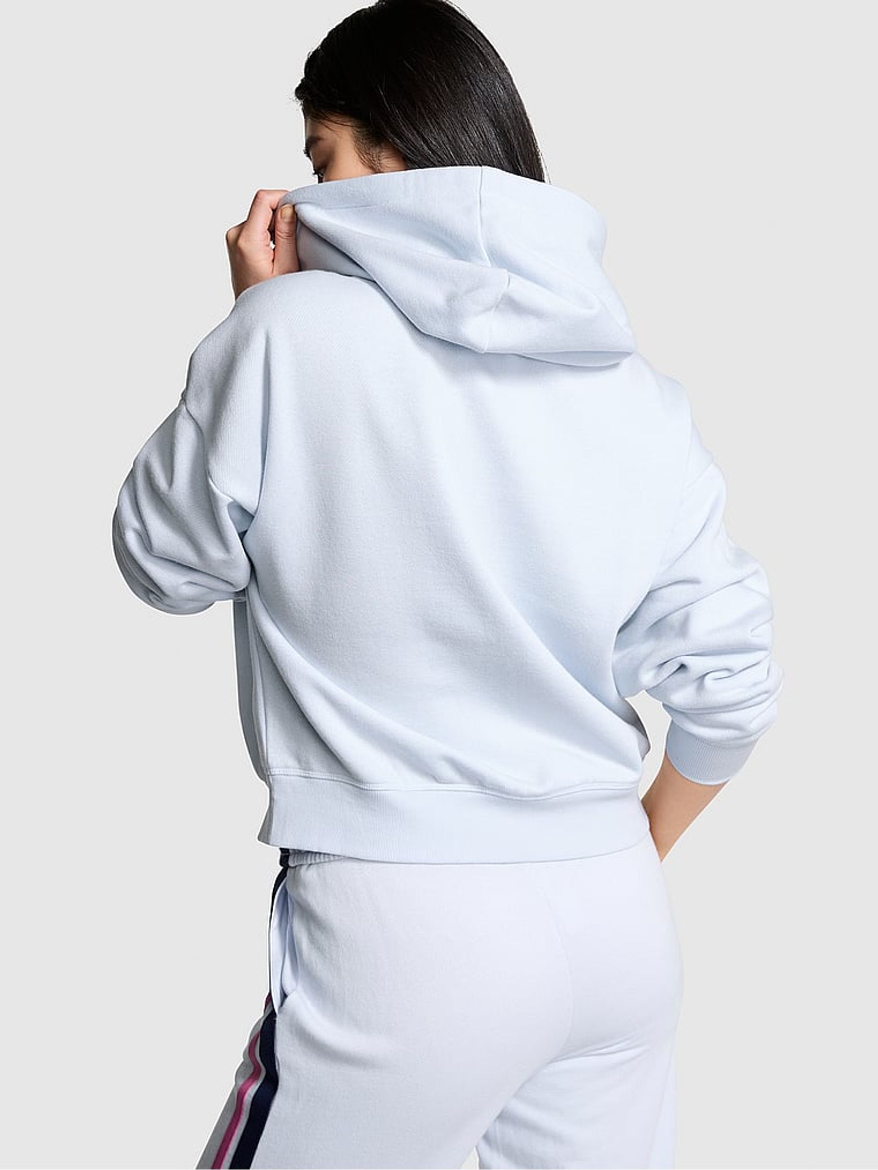 Hydrangea Blue Zip Up Fleece Hoodie - Image 2 of 3
