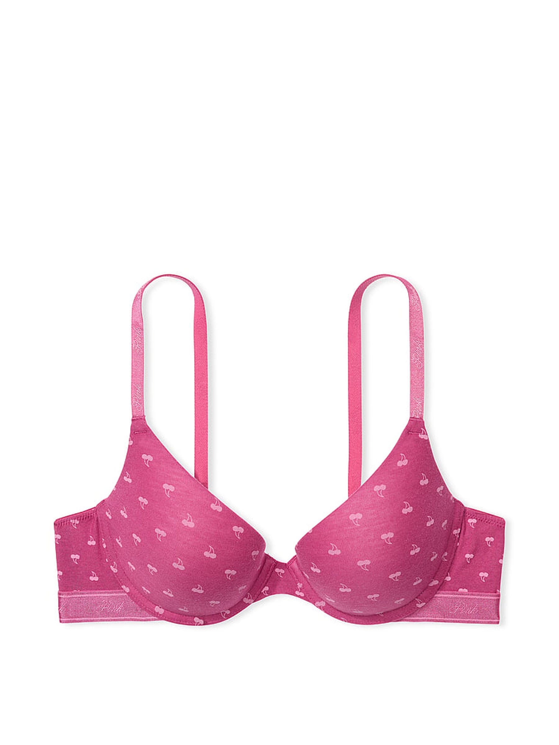 Pink Cherry Push Up Cotton Logo Bra - Image 3 of 3