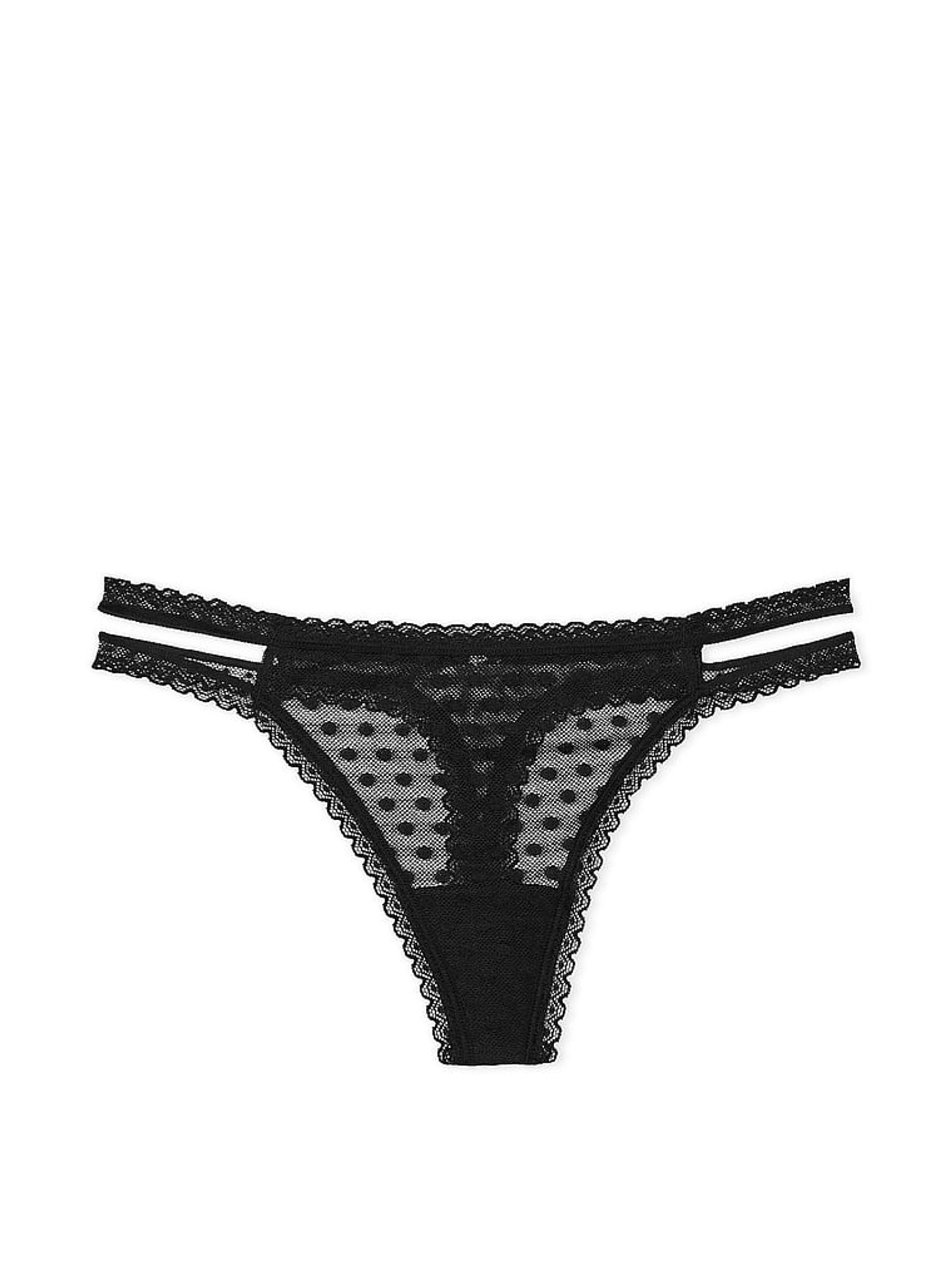 Black Dainty Dot Thong Knickers - Image 3 of 3