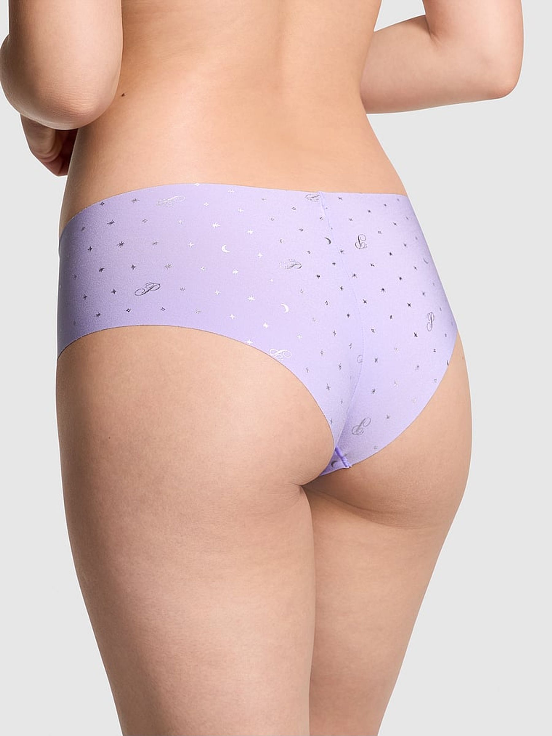 Purple Cloud Dot Cheeky No Show Lace Trim Hipster Knickers - Image 2 of 3