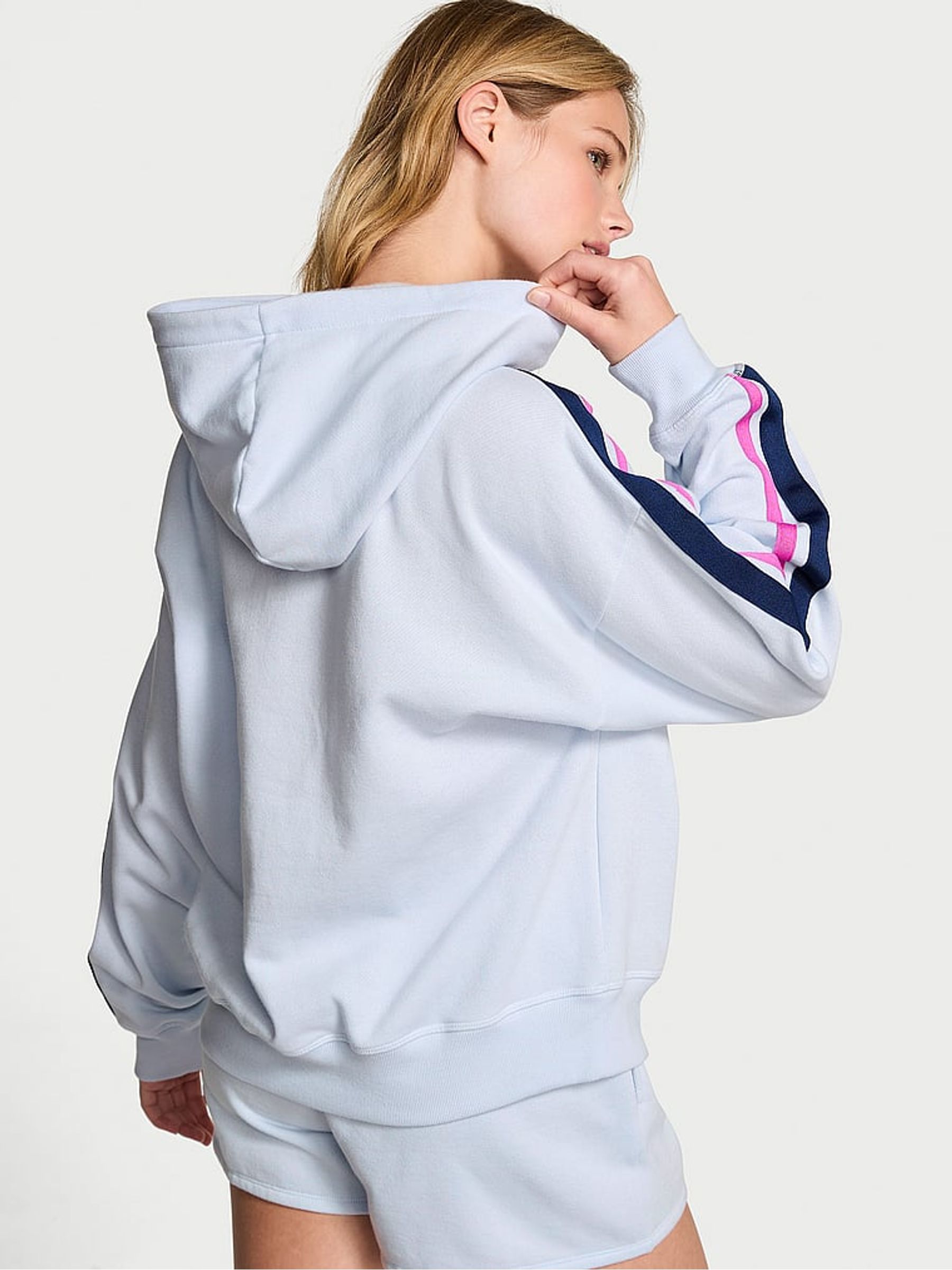 Hydrangea Blue Pullover Fleece Hoodie - Image 2 of 3