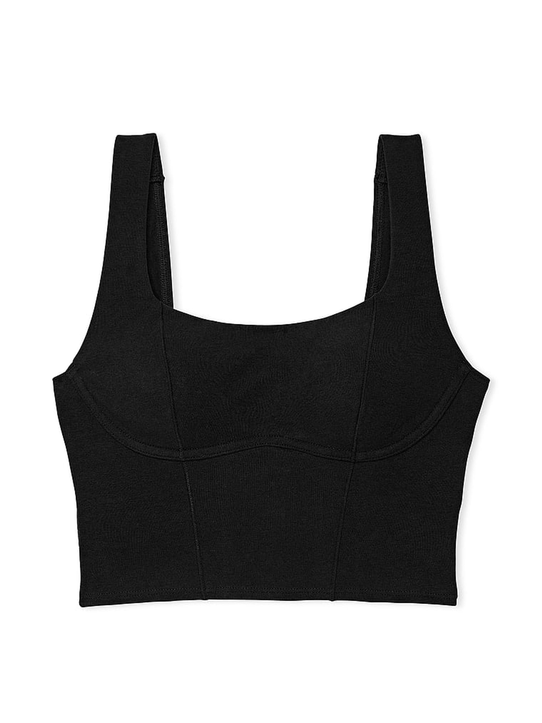 Black Cotton Scoop Sports Bra Top - Image 3 of 3