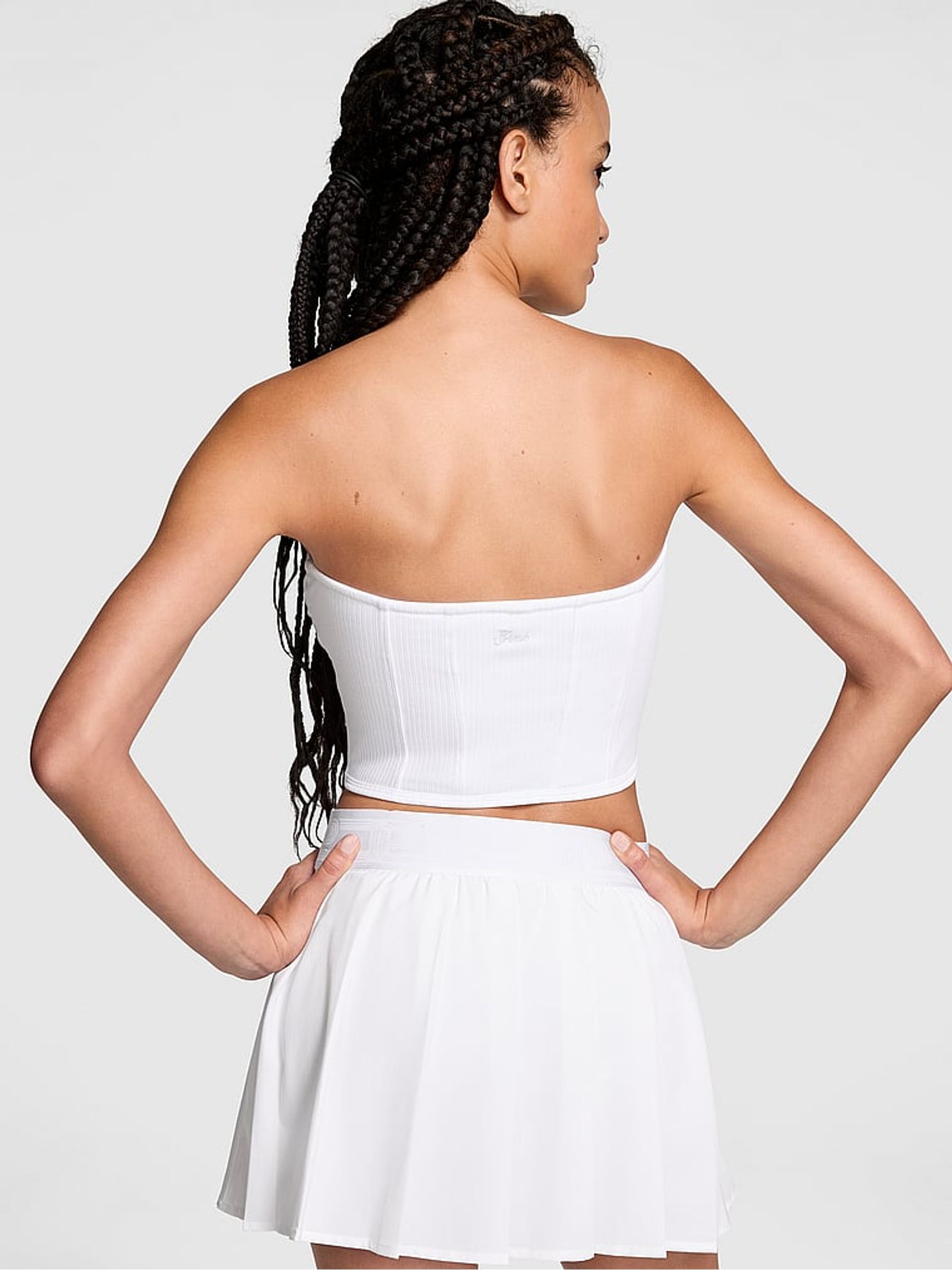 White Cotton Strapless Corset Top - Image 2 of 3