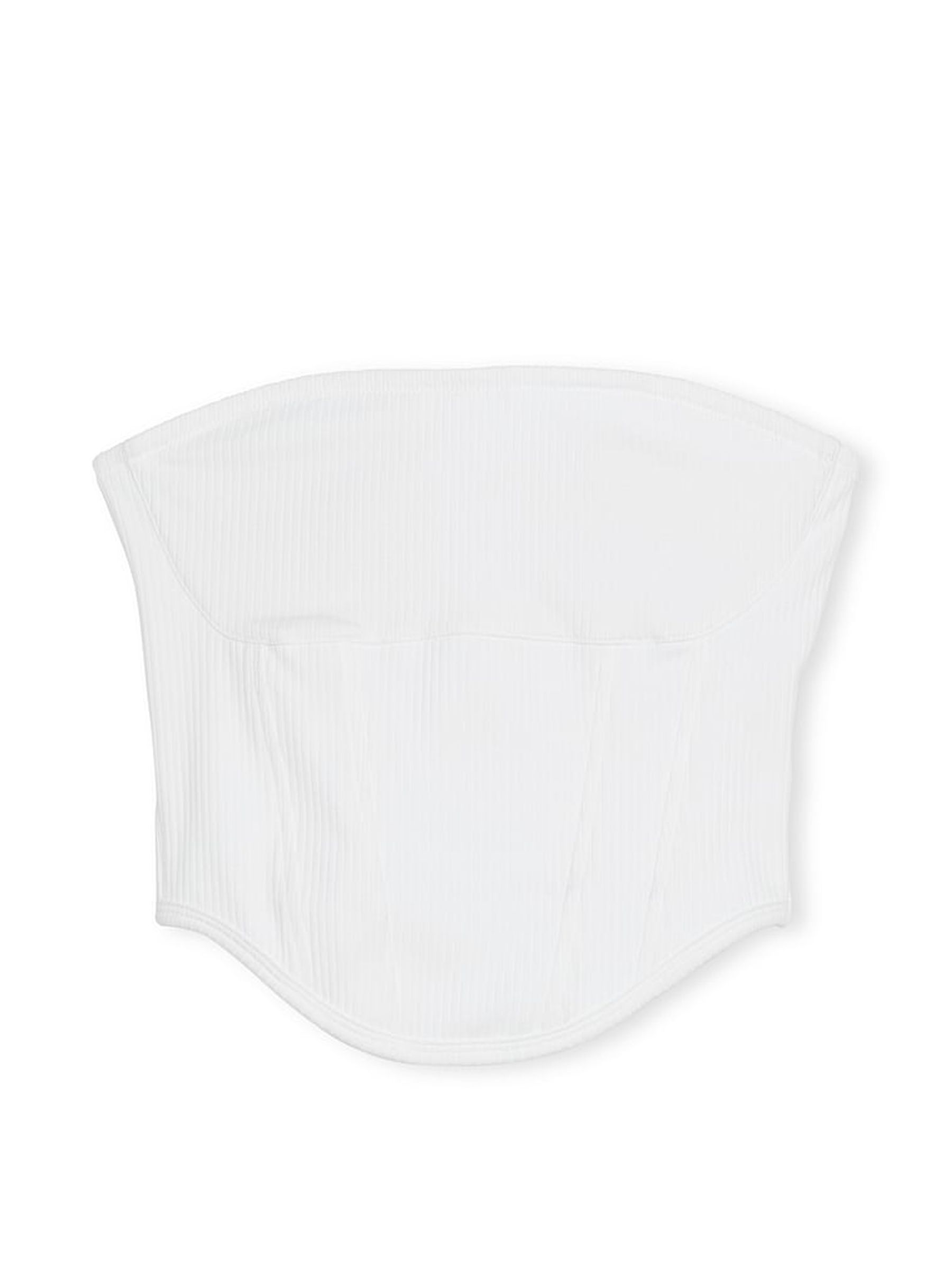 White Cotton Strapless Corset Top - Image 3 of 3