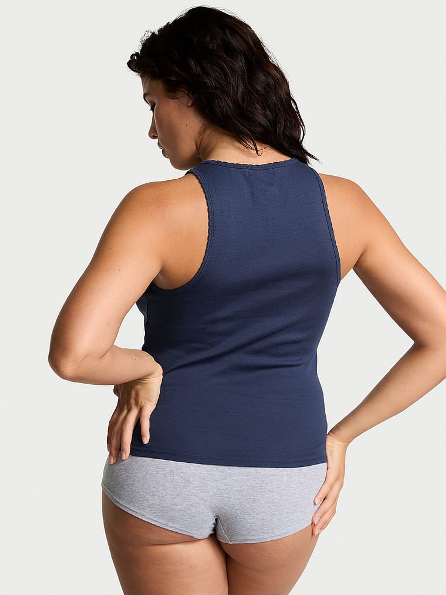 Blue Midnight Navy Cotton Pyjama Vest Top - Image 2 of 3