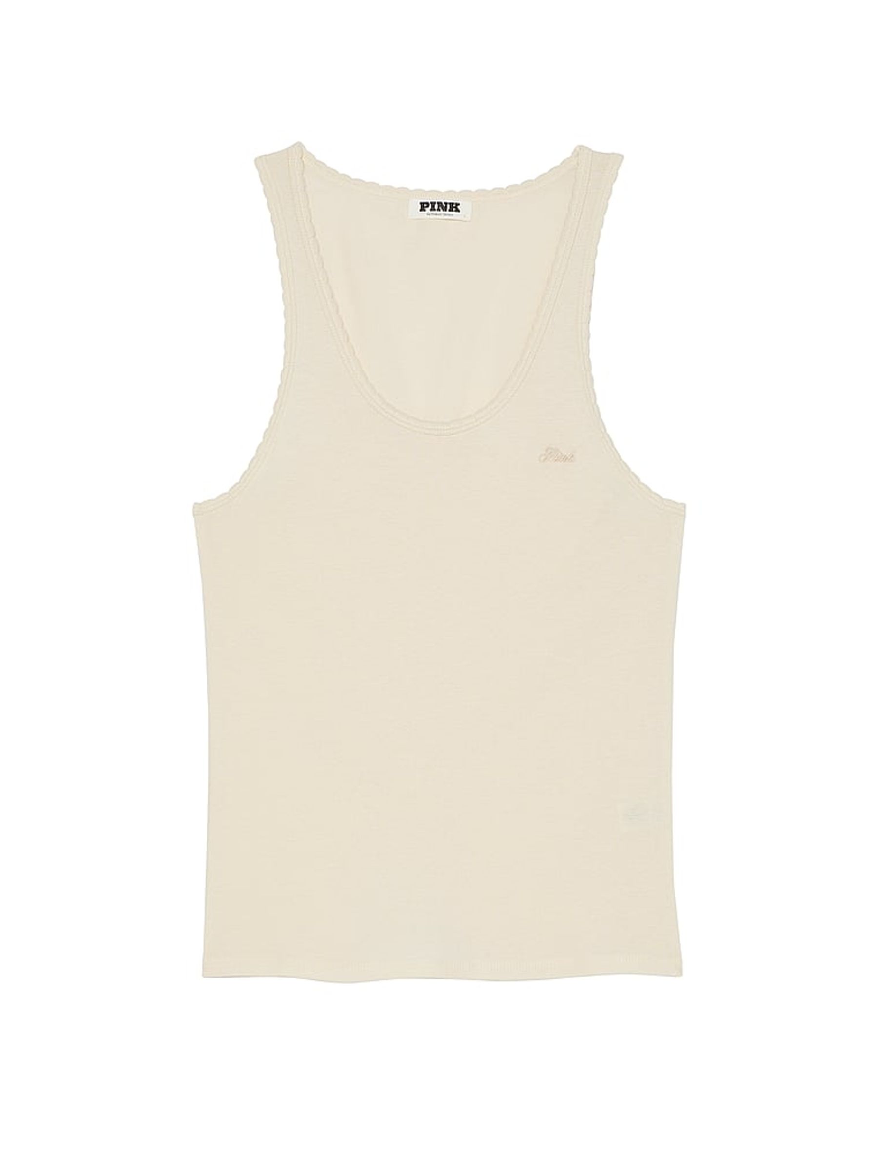 White Shell Cotton Pyjama Vest Top - Image 3 of 3
