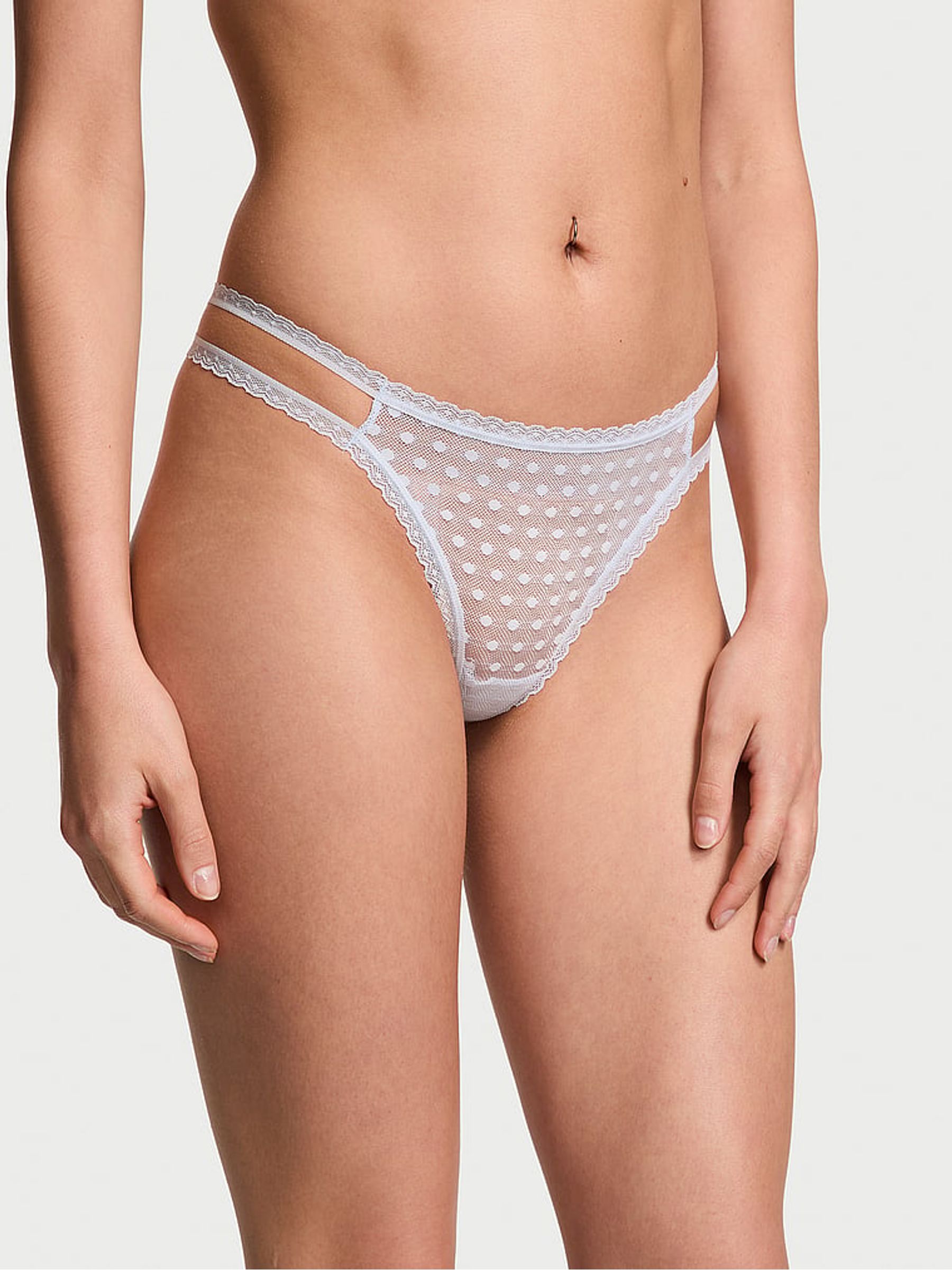 Hydrangea Blue Dainty Dot Thong Knickers - Image 1 of 1