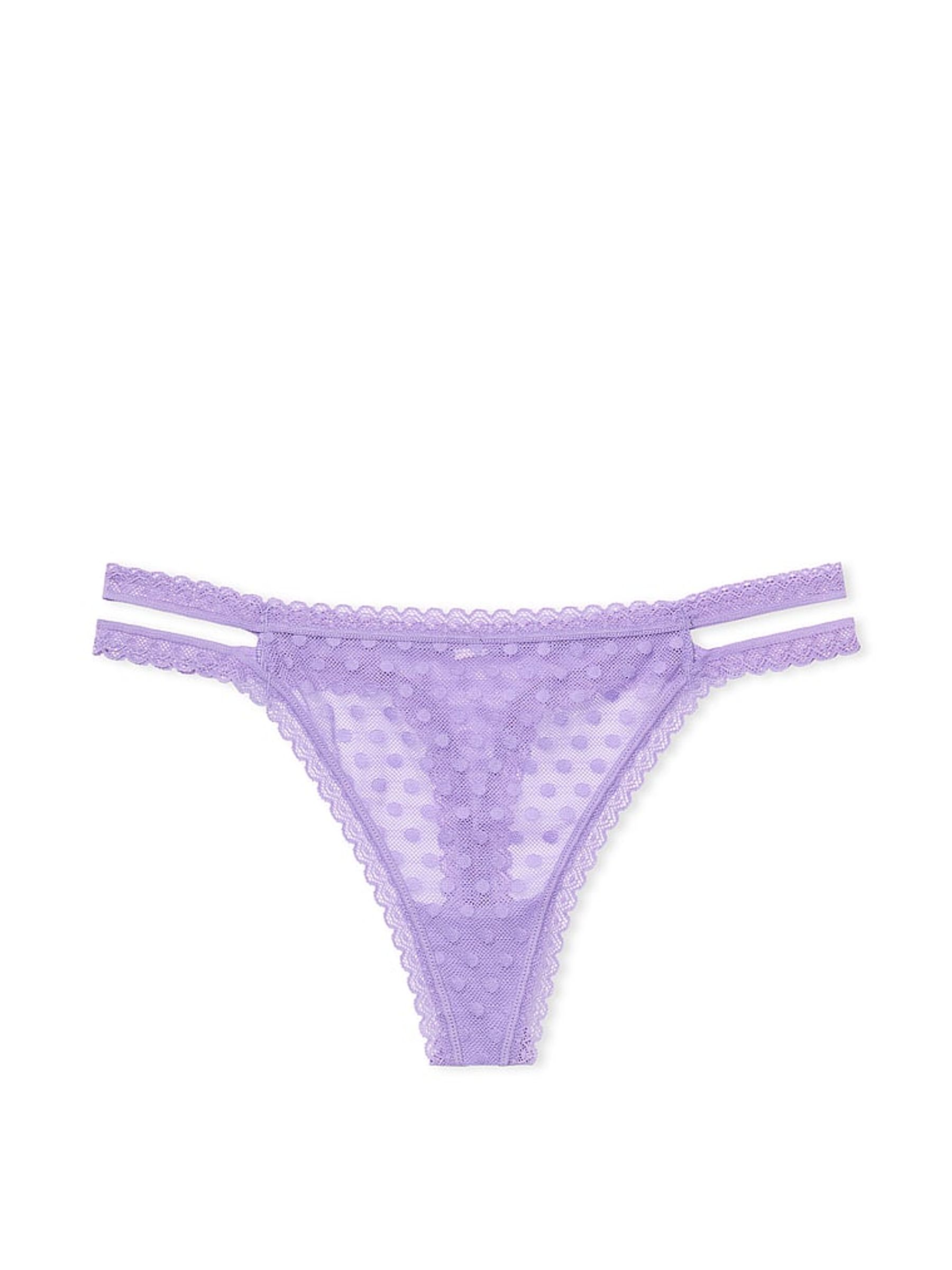 Wysteria Purple Dainty Dot Thong Knickers - Image 3 of 3