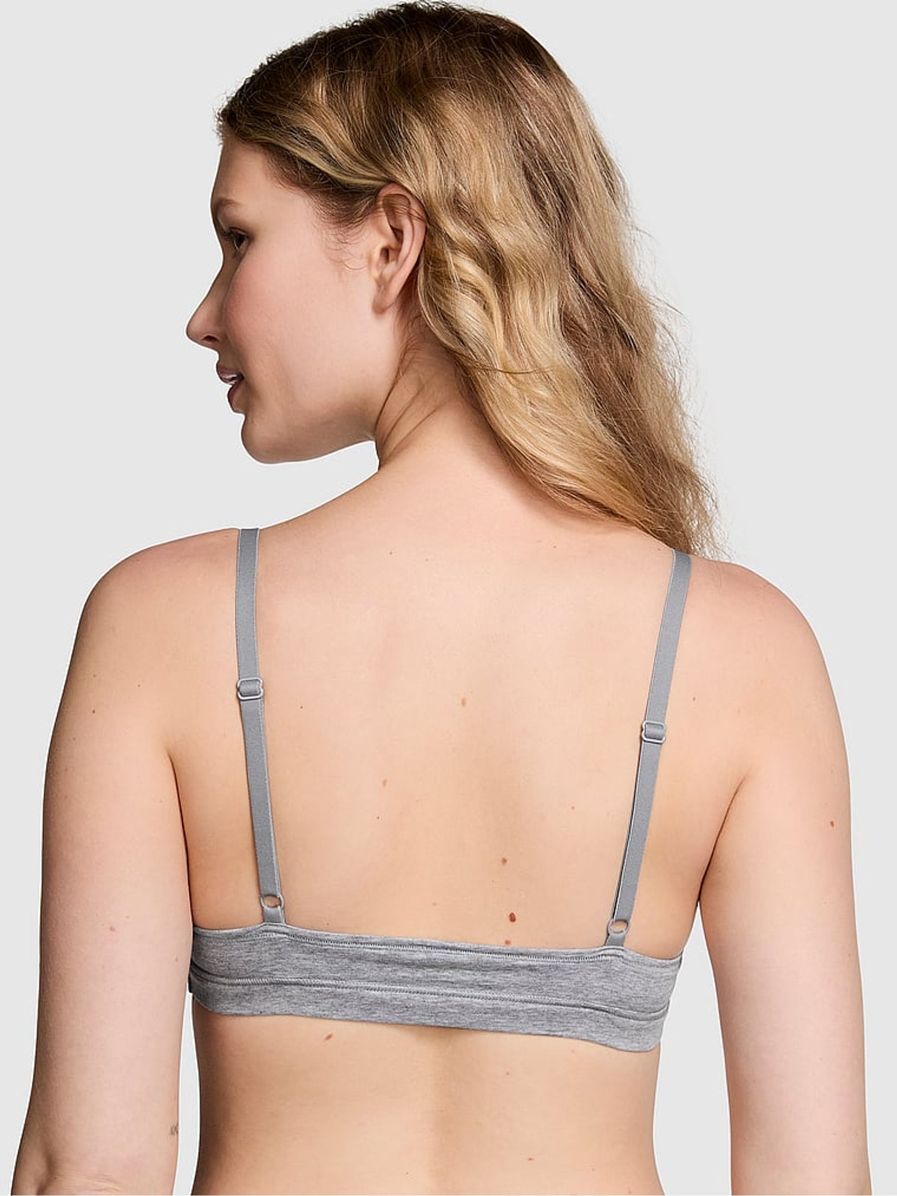 Grey Heather Cotton Triangle Bralette - Image 2 of 3