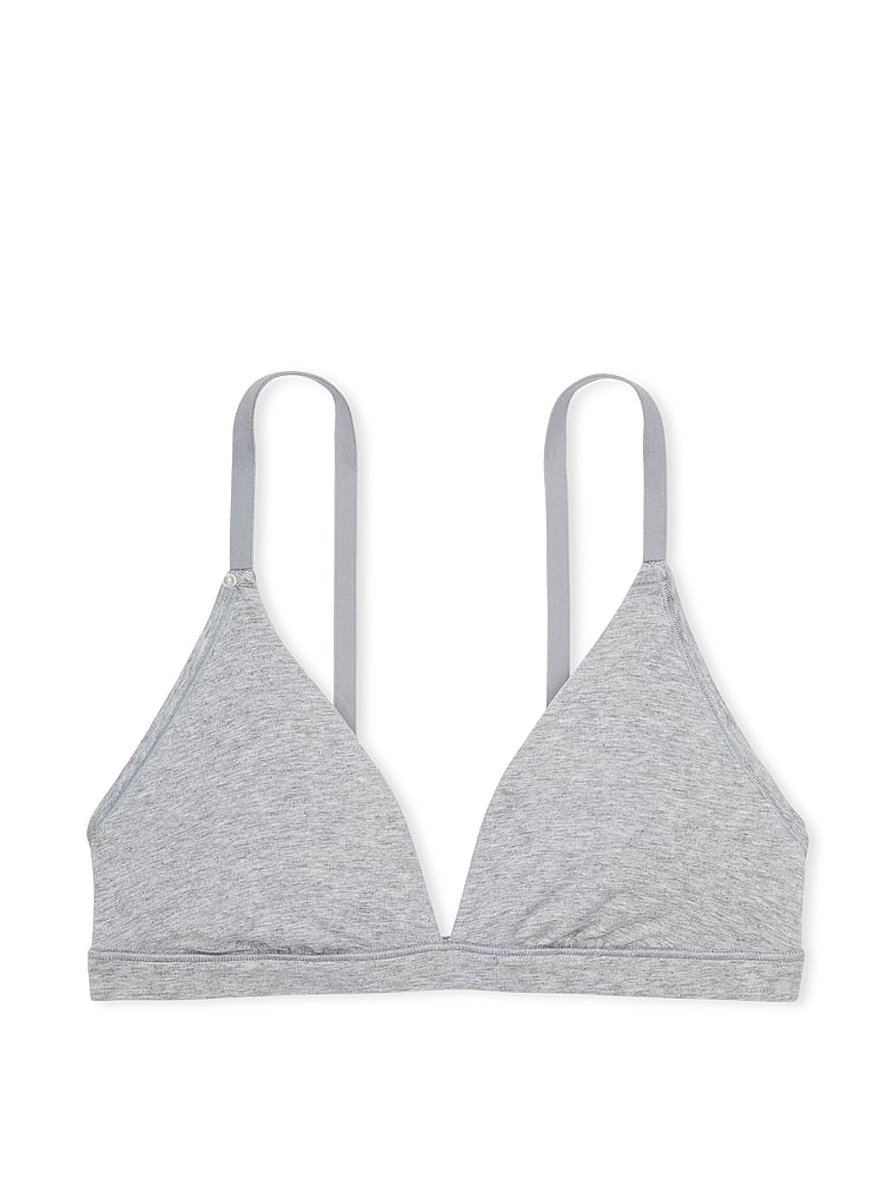 Grey Heather Cotton Triangle Bralette - Image 3 of 3