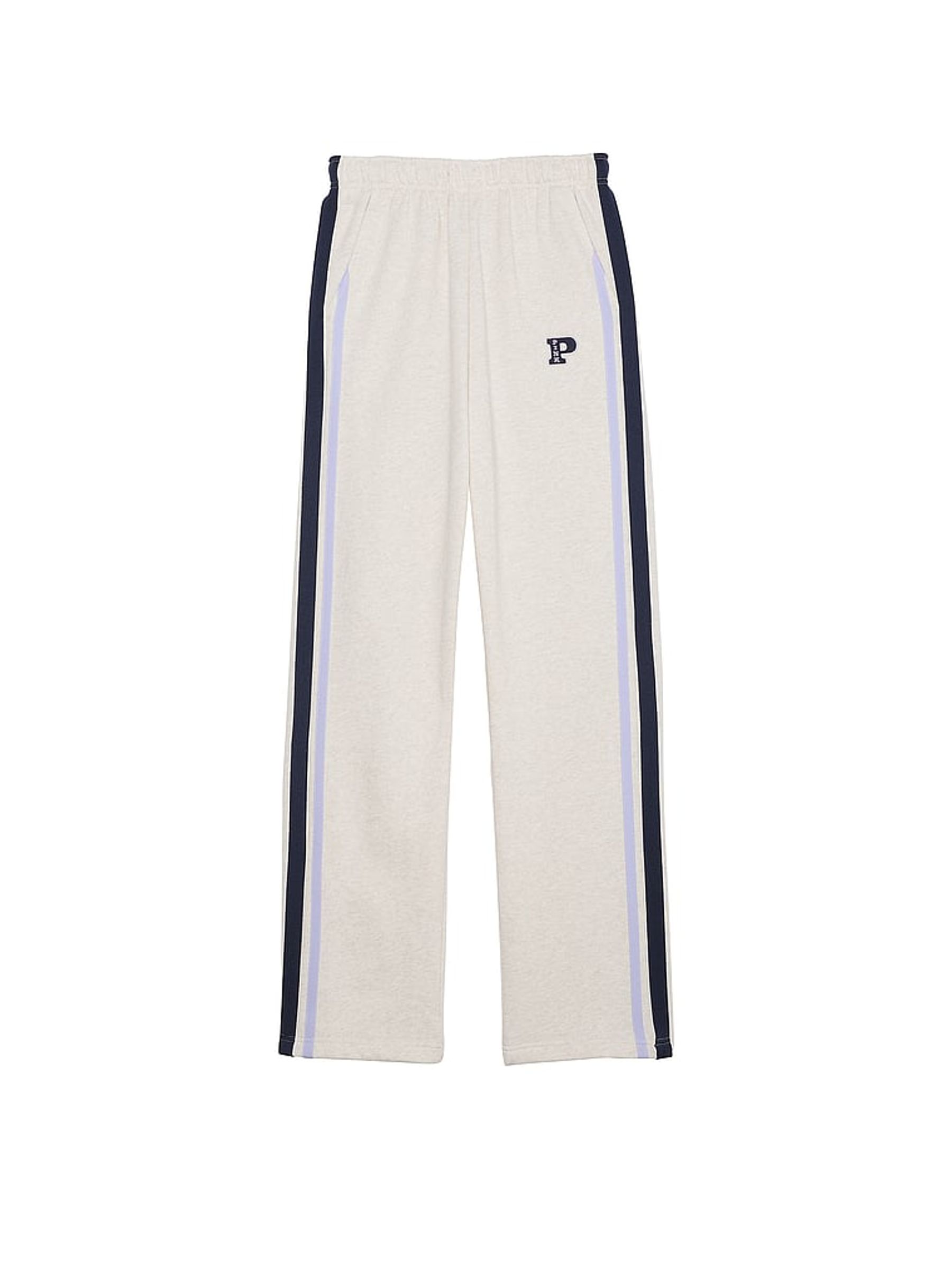 Heather Oatmeal Beige Wide Leg Fleece Joggers - Image 3 of 3
